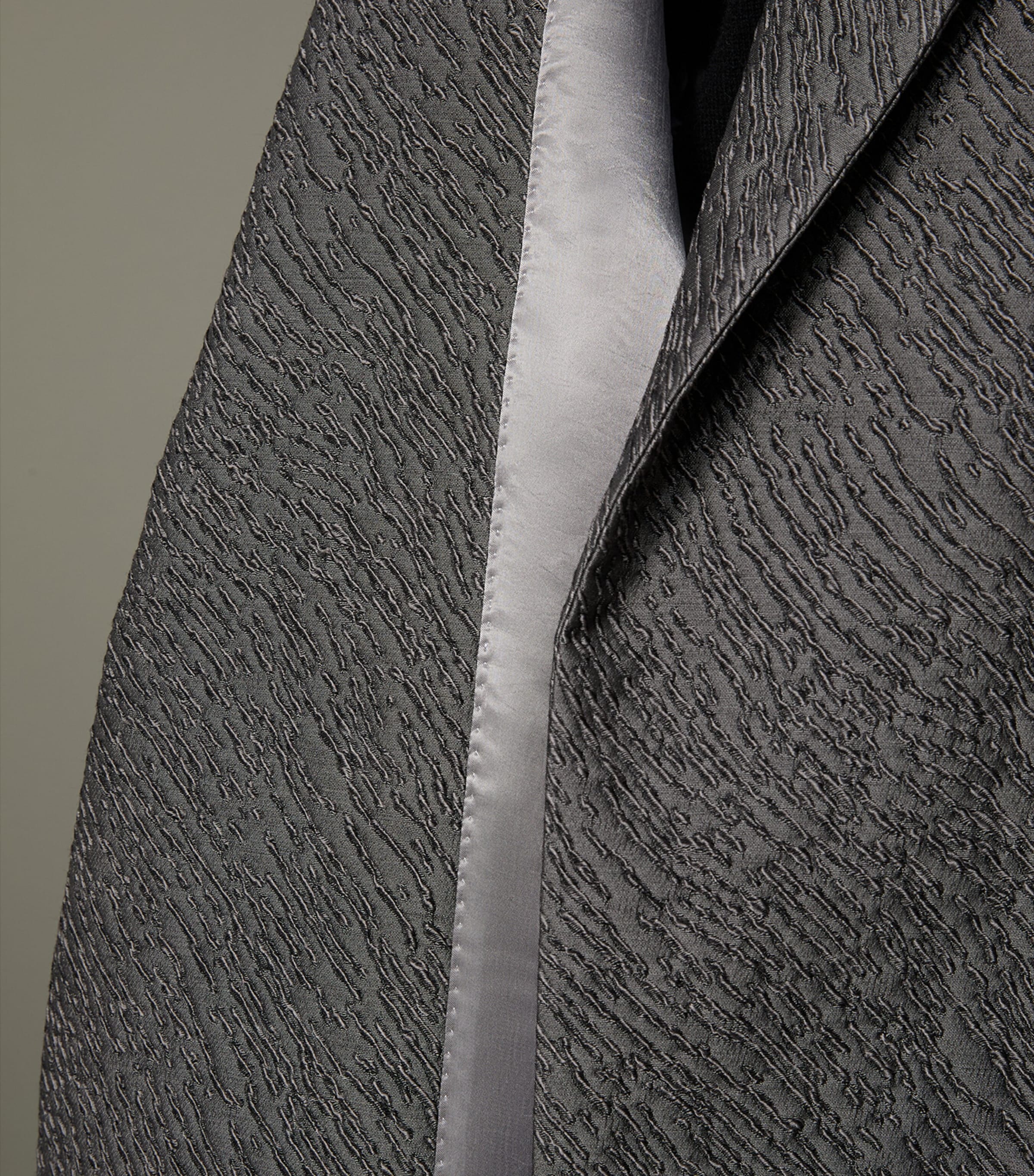 Max Mara Womens Wool-Blend Jacquard Cape Coat Medium Grey Image 7
