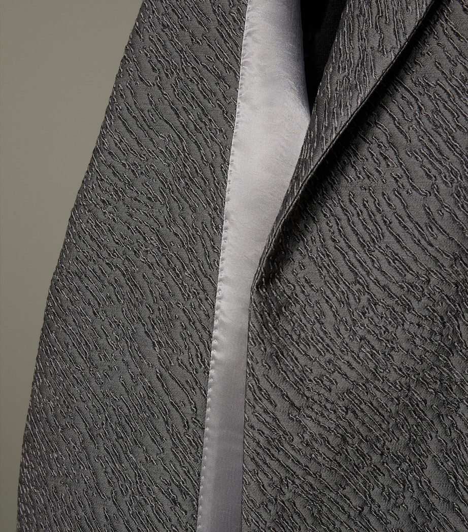 Max Mara Womens Wool-Blend Jacquard Cape Coat Medium Grey Image 7