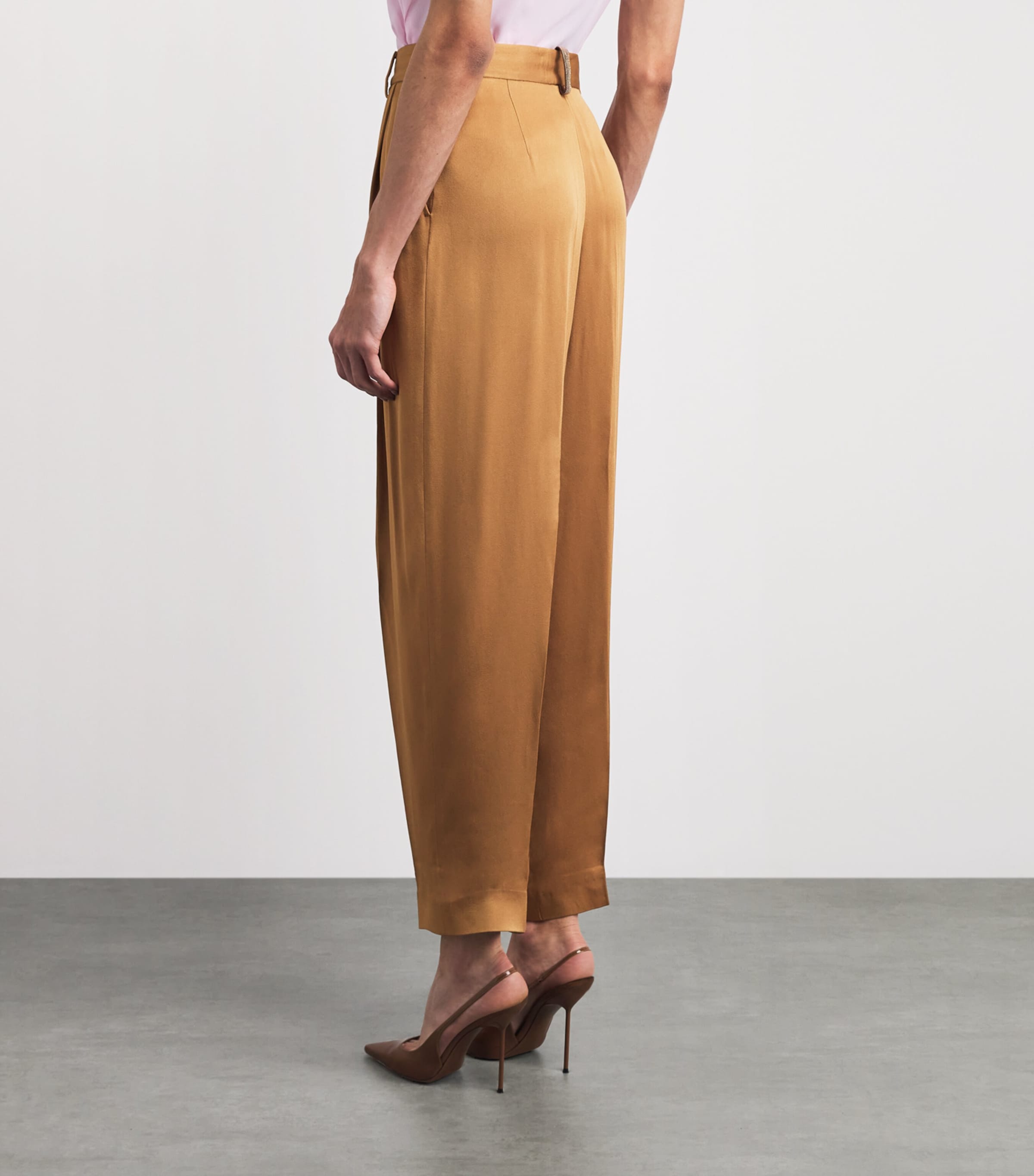 Fabiana Filippi Womens Satin Relaxed Fit Trousers Vimini Image 5