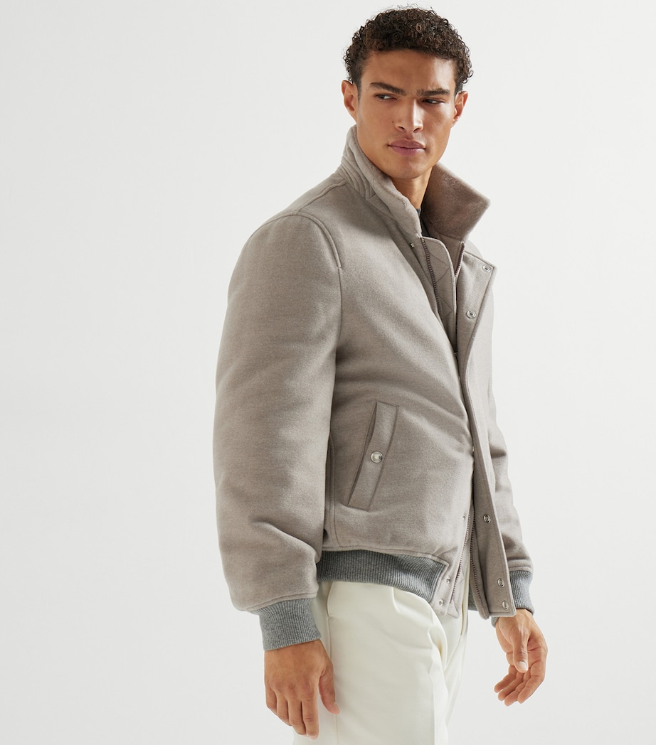 Cashmere Water-Resistant Bomber Jacket C2421 Image 4