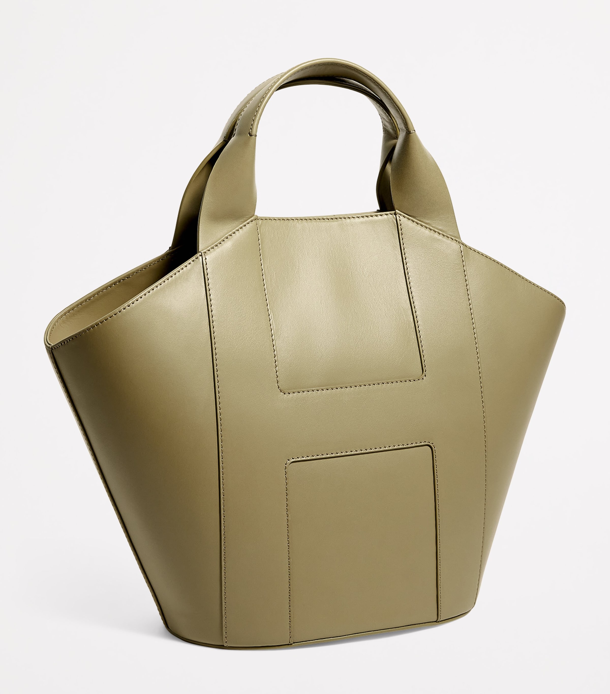 Medium Grab Leather Tote Bag OLIVE Image 3