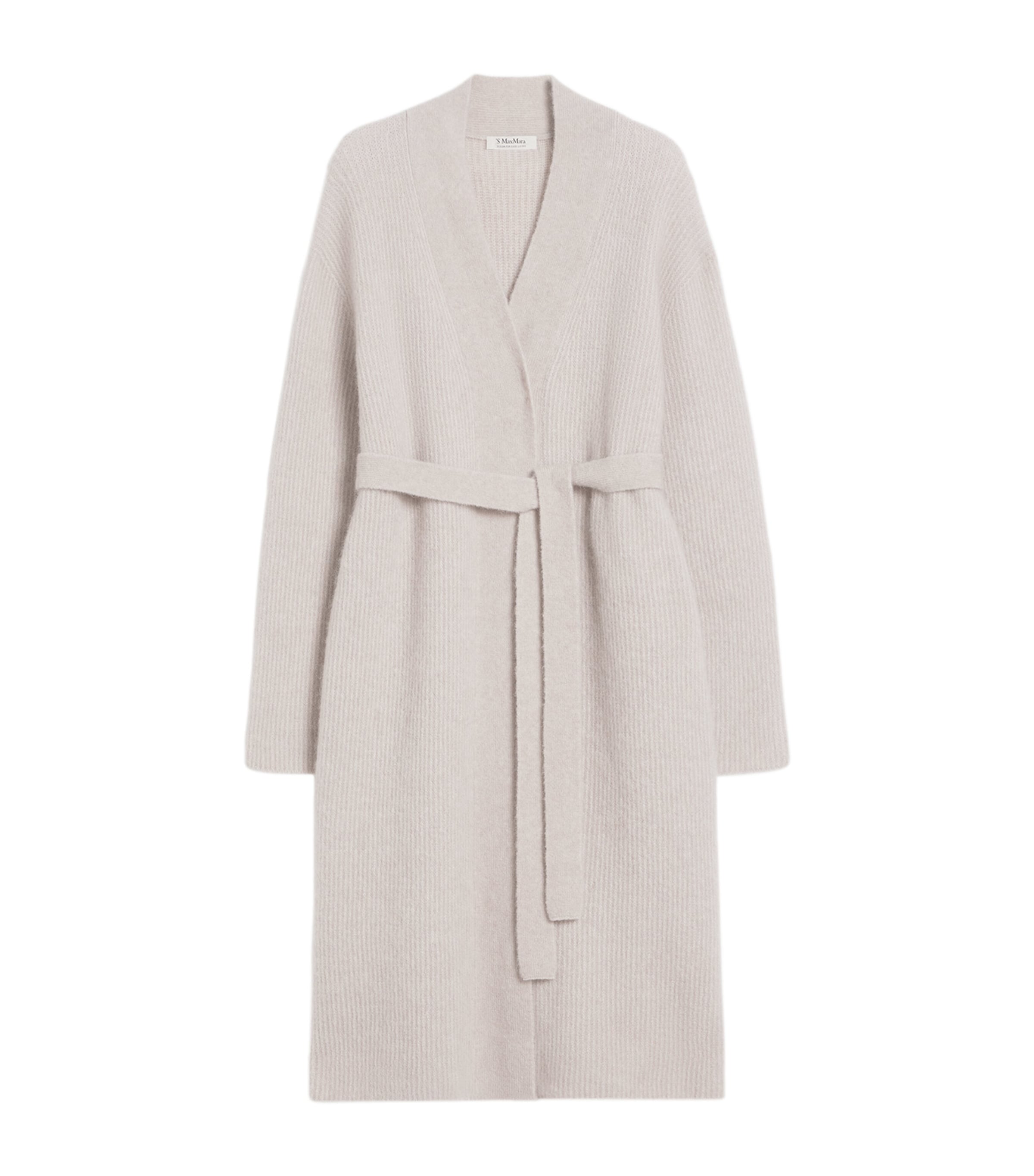 Max Mara Womens Alpaca Wool-Blend Longline Cardigan Sand Image 1