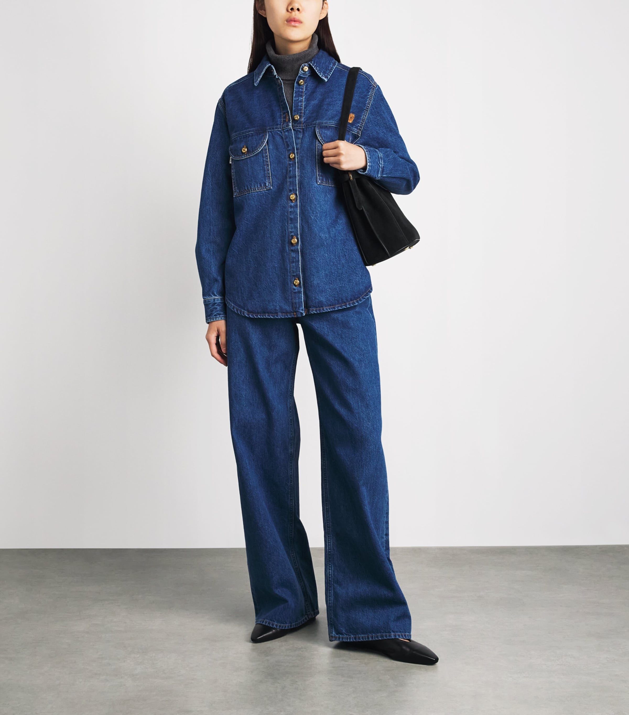 Blazé Milano Womens Nariida Java Wide Jeans Sapphire Image 2