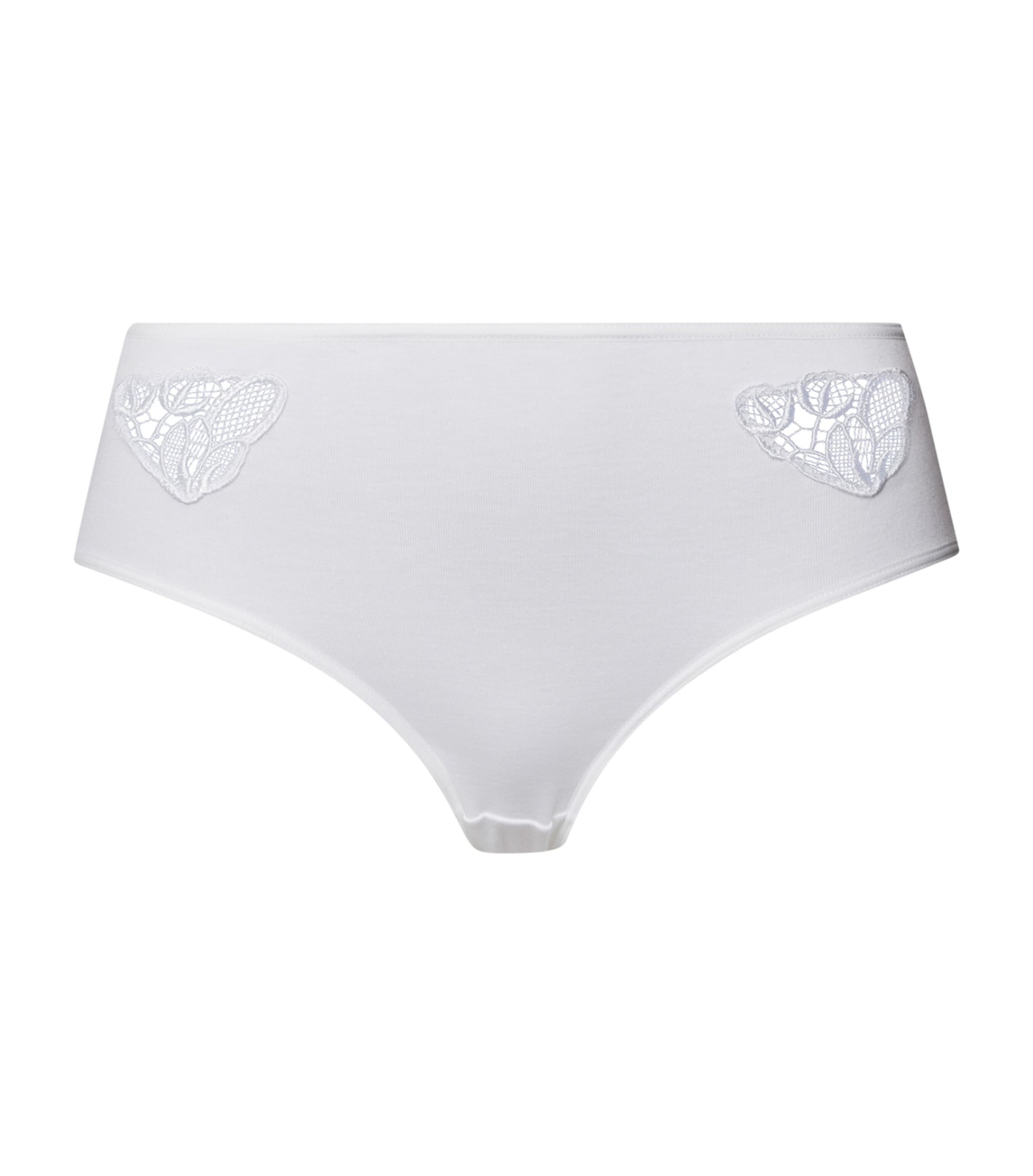 Shop Hanro Embroidered Belina Maxi Briefs In White