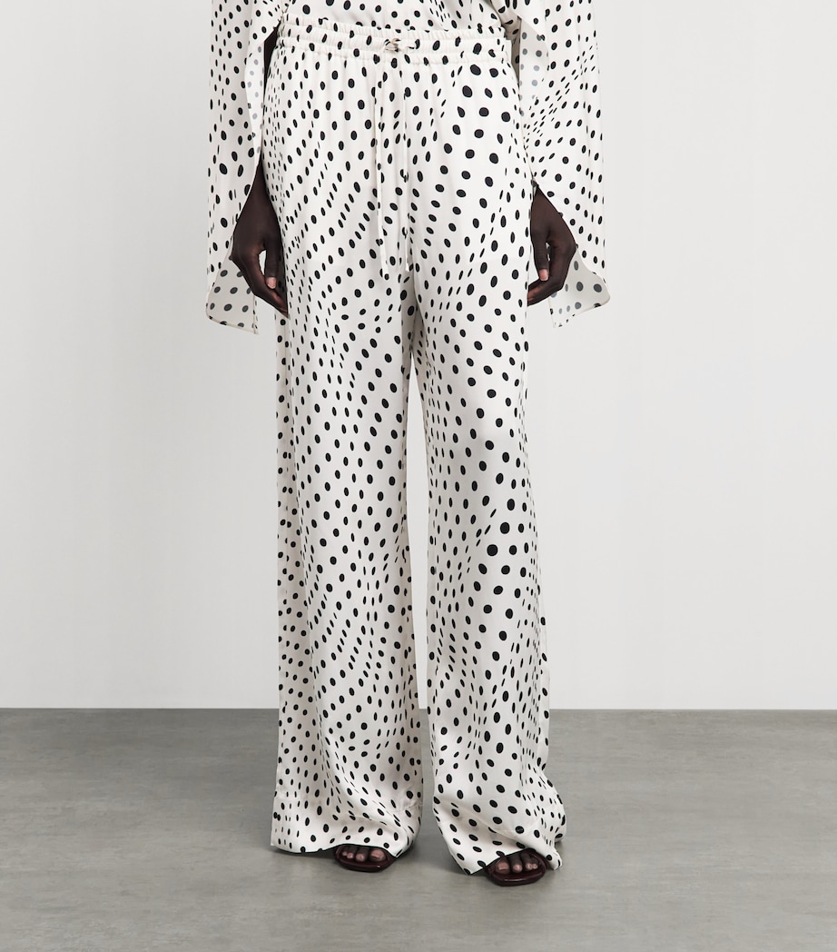 Stella McCartney Womens Polka Dot Wide-Leg Trousers White/black Image 4