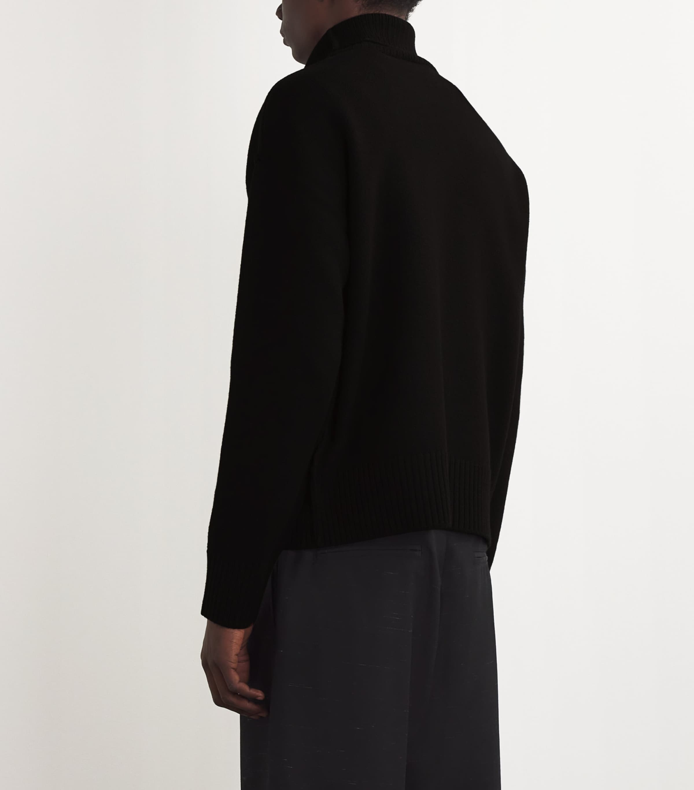 Merino Wool Ami de Coeur Sweater BLACK/RED/009 Image 4