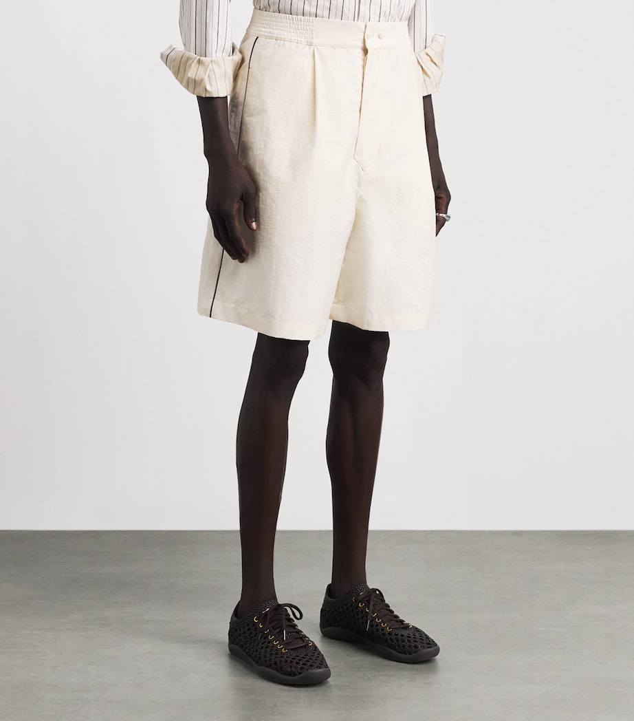 Jacquemus Mens Pleated Pyjama Shorts Off White Image 4
