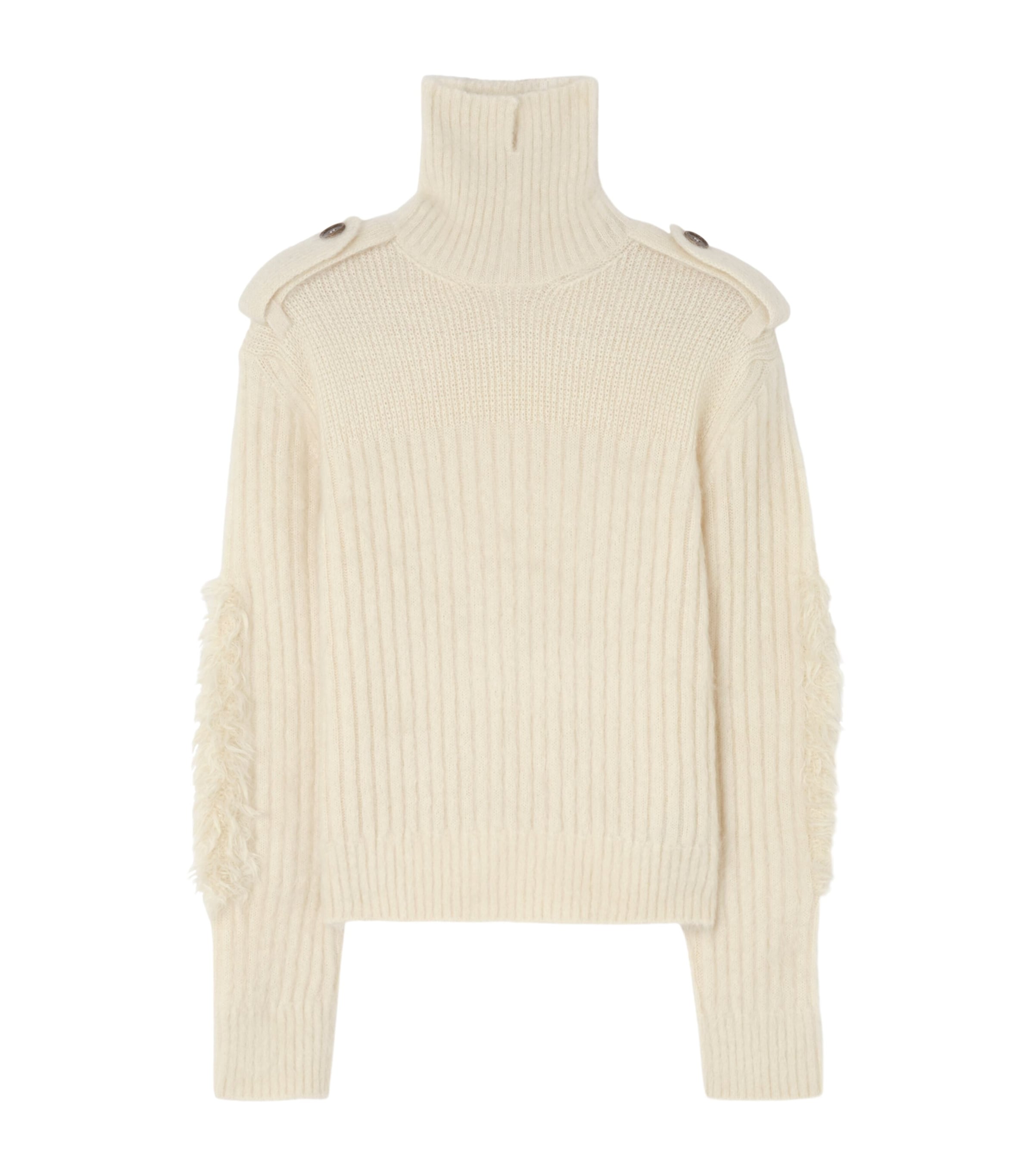 Burberry White Mohair-Blend Funnel-Neck Sweater | Harrods AE
