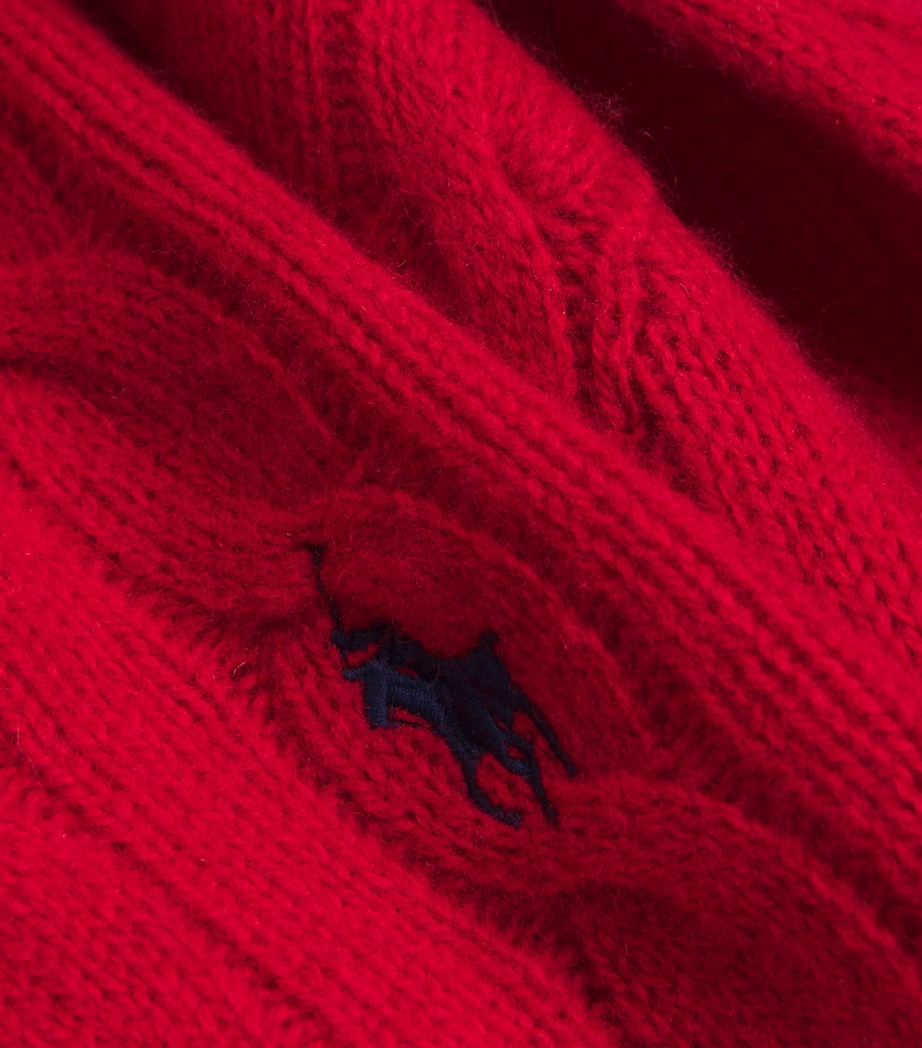 Wool-Cashmere Cable-Knit Sweater RED Image 5