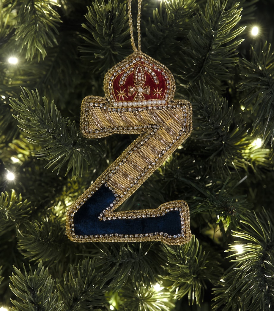 Tinker Tailor Letter Z Tree Decoration Navy, Gold & Wine Image 3