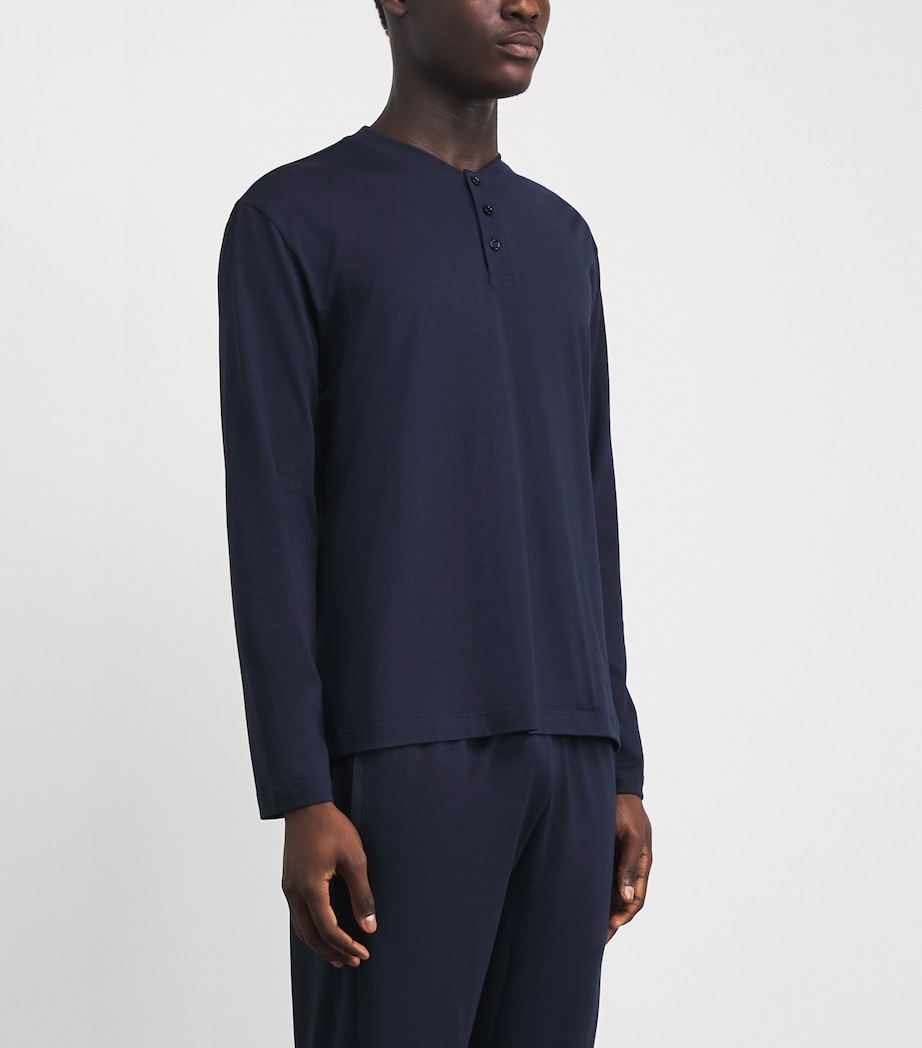 Cotton-Blend Henley Top 6116 SPACE BLUE Image 4