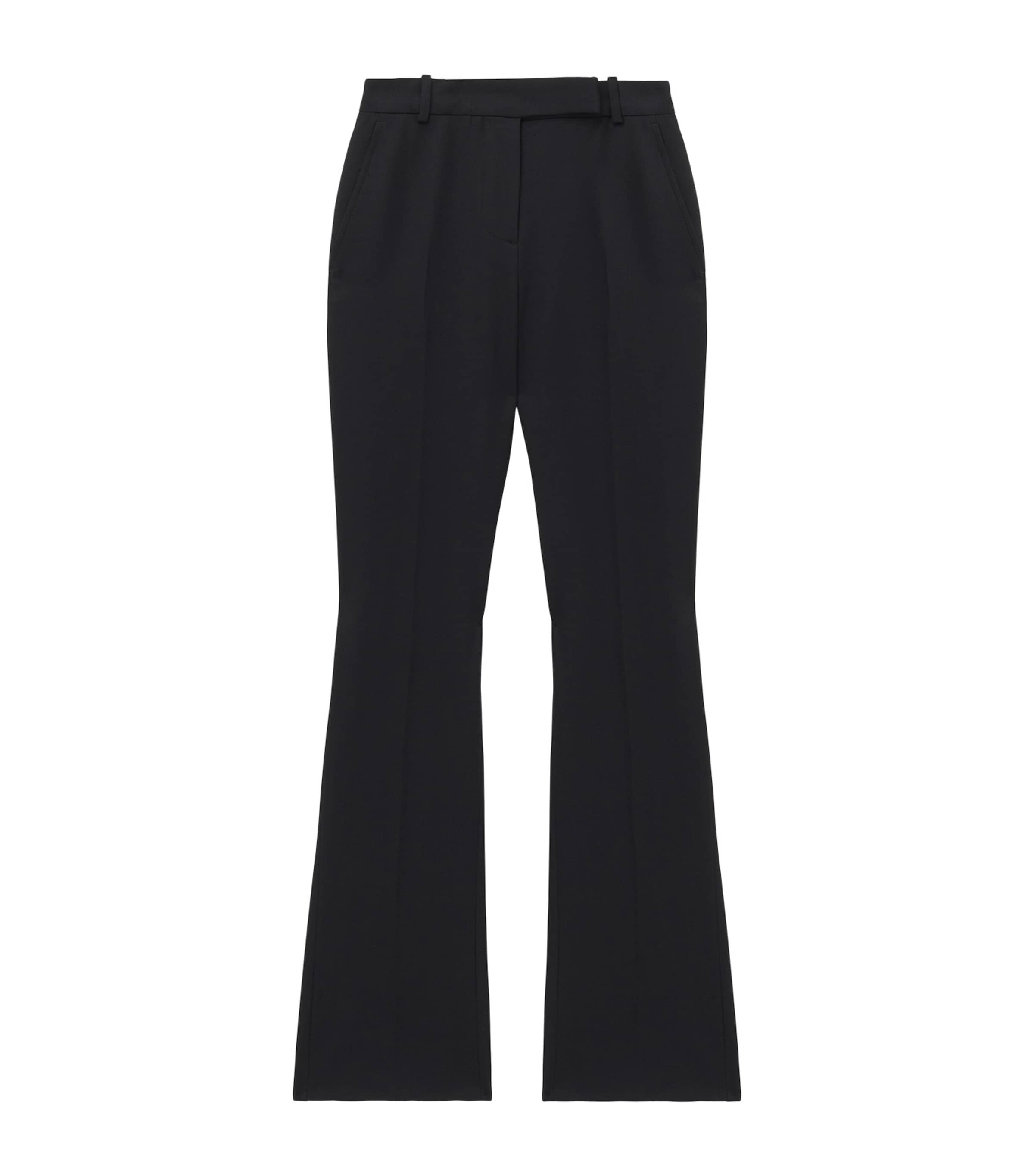 Alexander Mcqueen Wool Flared Trousers In Black