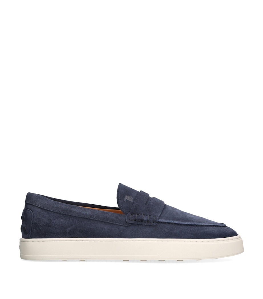 Suede Mocassino Cassetta Loafers NAVY Image 1