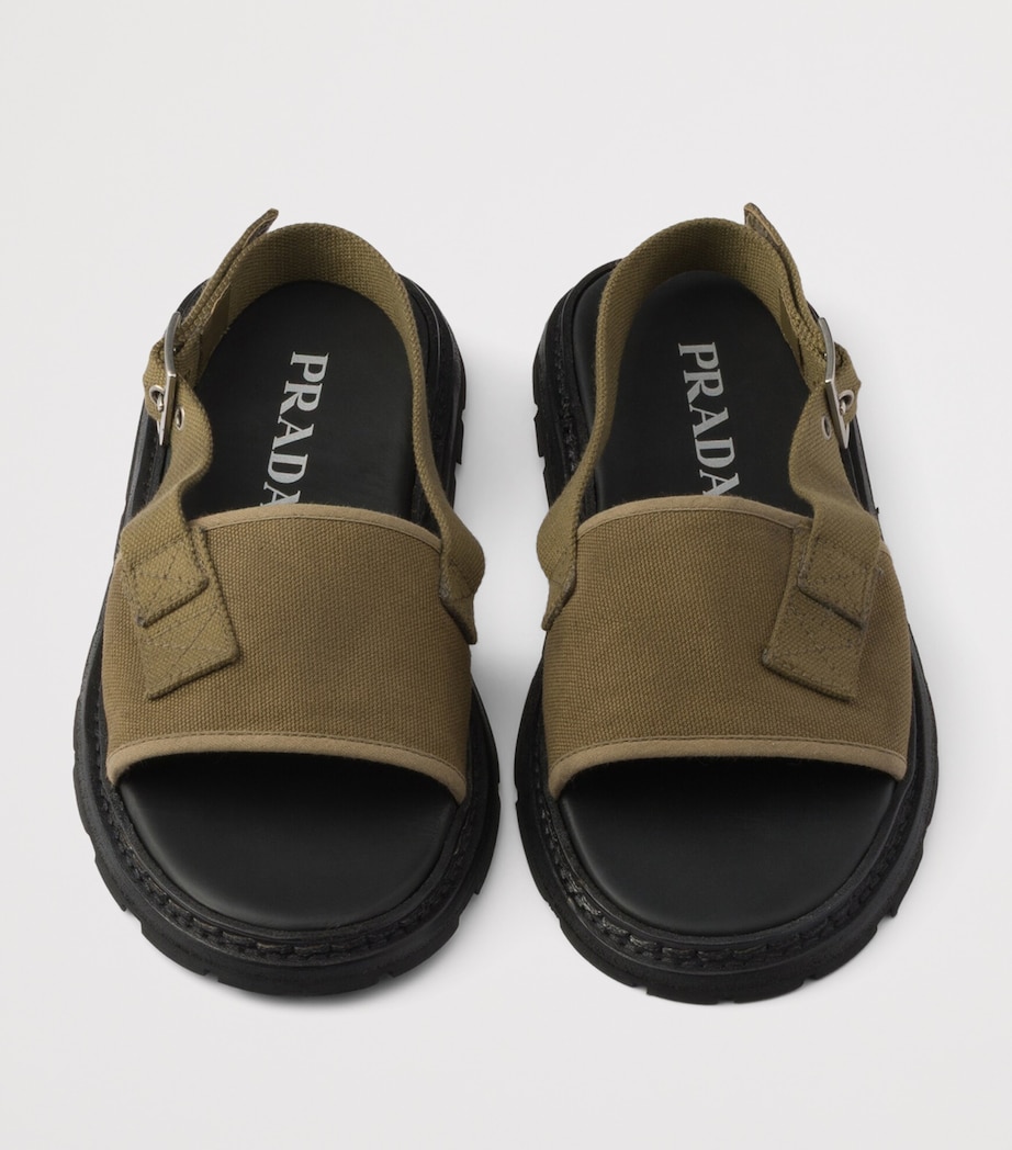 Prada Canvas Sandals Green Image 3