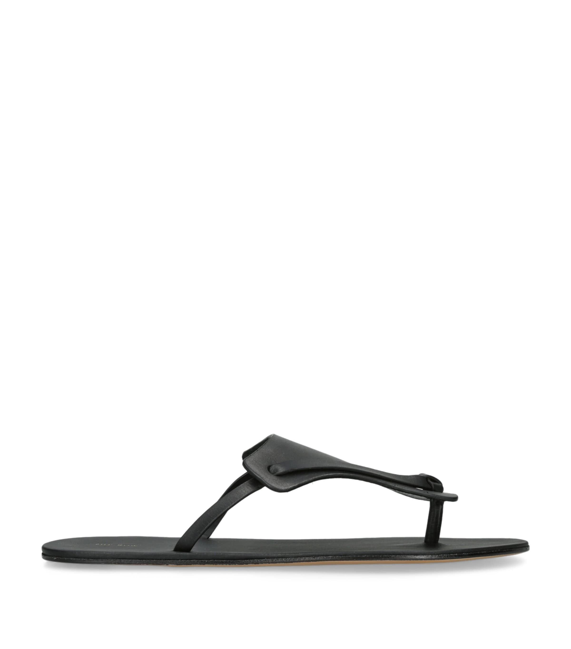 The Row Helena Flip Flops In Black