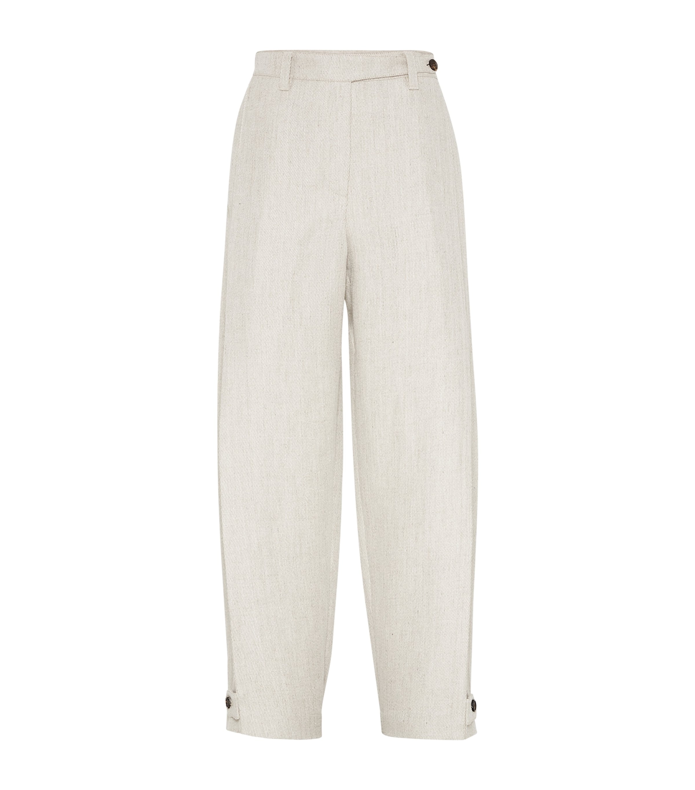 パンツ BRUNELLO CUCINELLI Linen cotton trousers Beige ML145P8833 Brunello Cucinelli Linen Cover Tapered Trousers | Harrods US