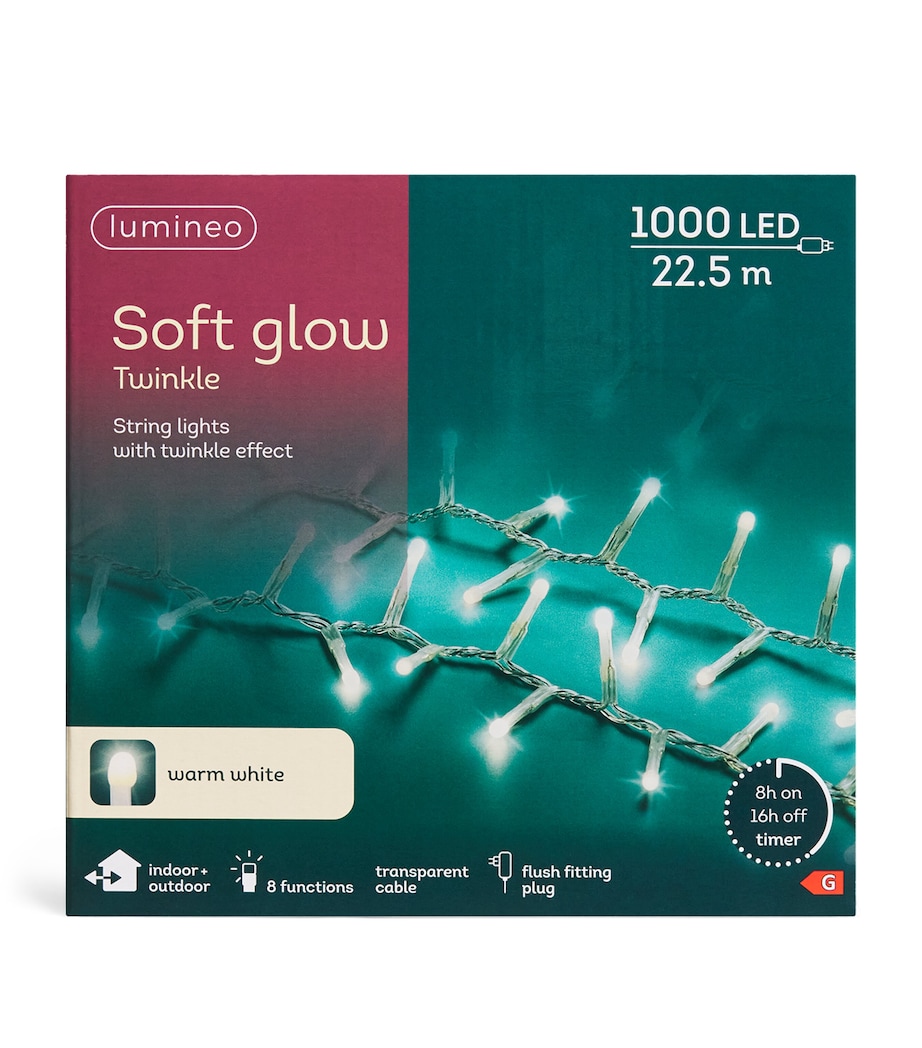 Soft Glow Twinkle Lights (22.5m) CLEAR/WARM WHITE Image 1