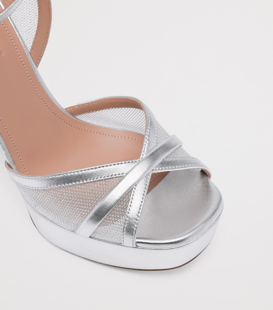 Metallic Mesh Sylvie Platform Sandals 125 SILVER Image 5