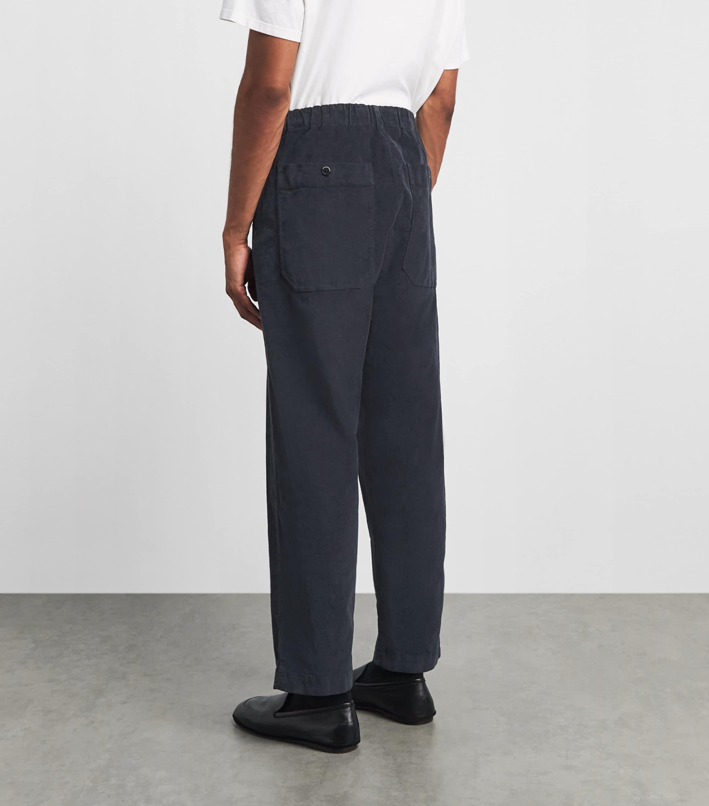 Barena Mens Stretch-Cotton Pleated Straight Trousers Piombo Image 5