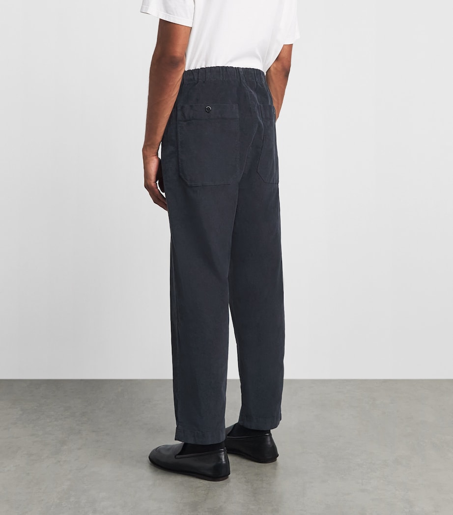 Barena Mens Stretch-Cotton Pleated Straight Trousers Piombo Image 5