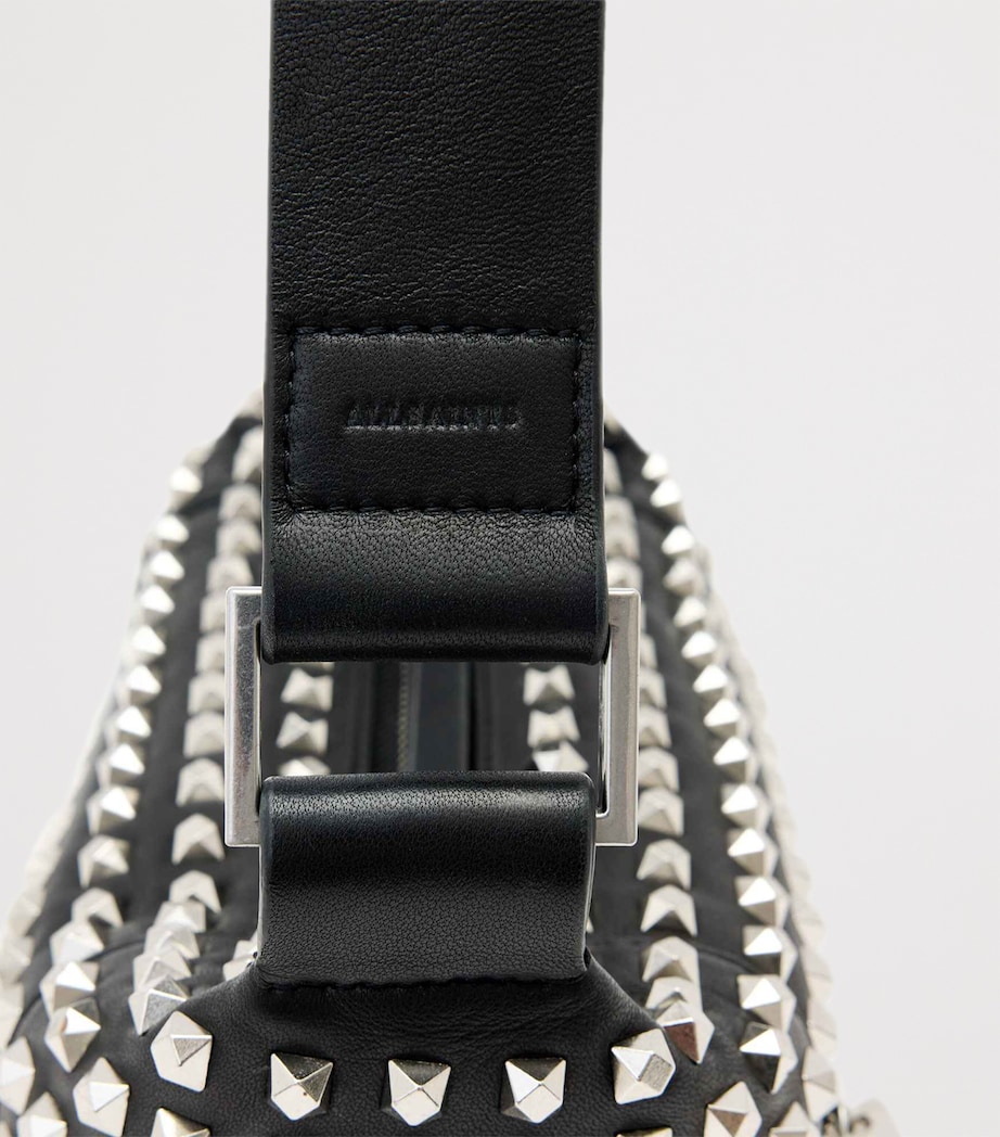 Lambskin Embellished Vega Shoulder Bag BLACK Image 5