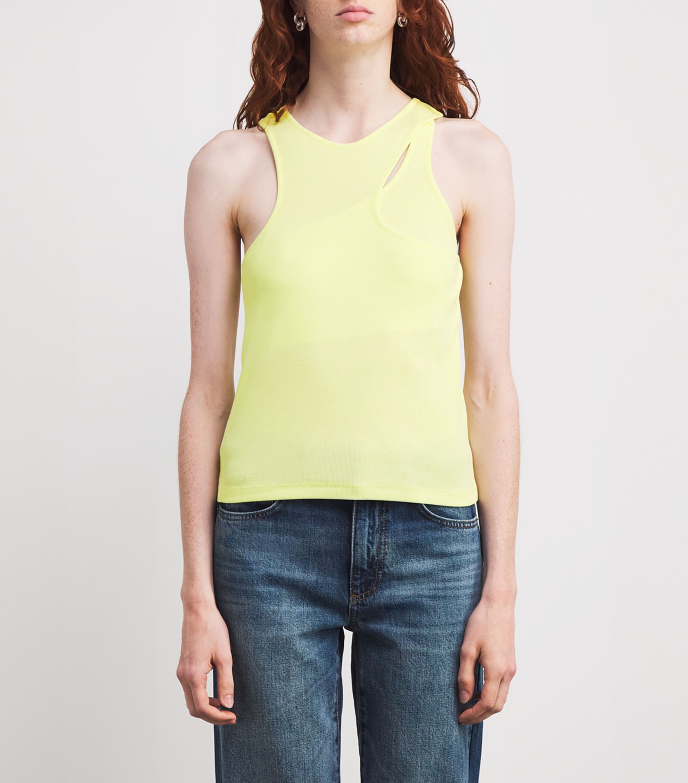 Cut-Out Tank Top YELLOW Image 3