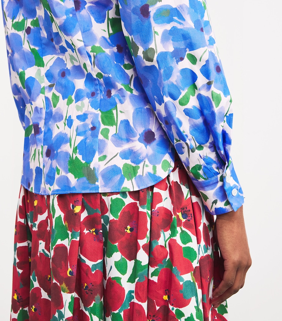 Cotton Floral Shirt 172 DELPHINIUM MULT Image 6
