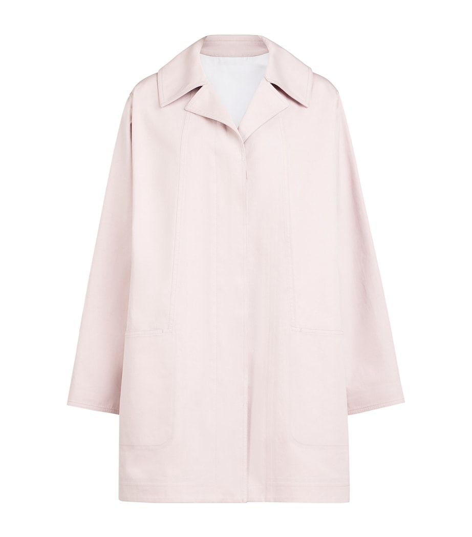 Alaïa Womens Cotton-Silk Leather-Trim Coat Pink Image 1