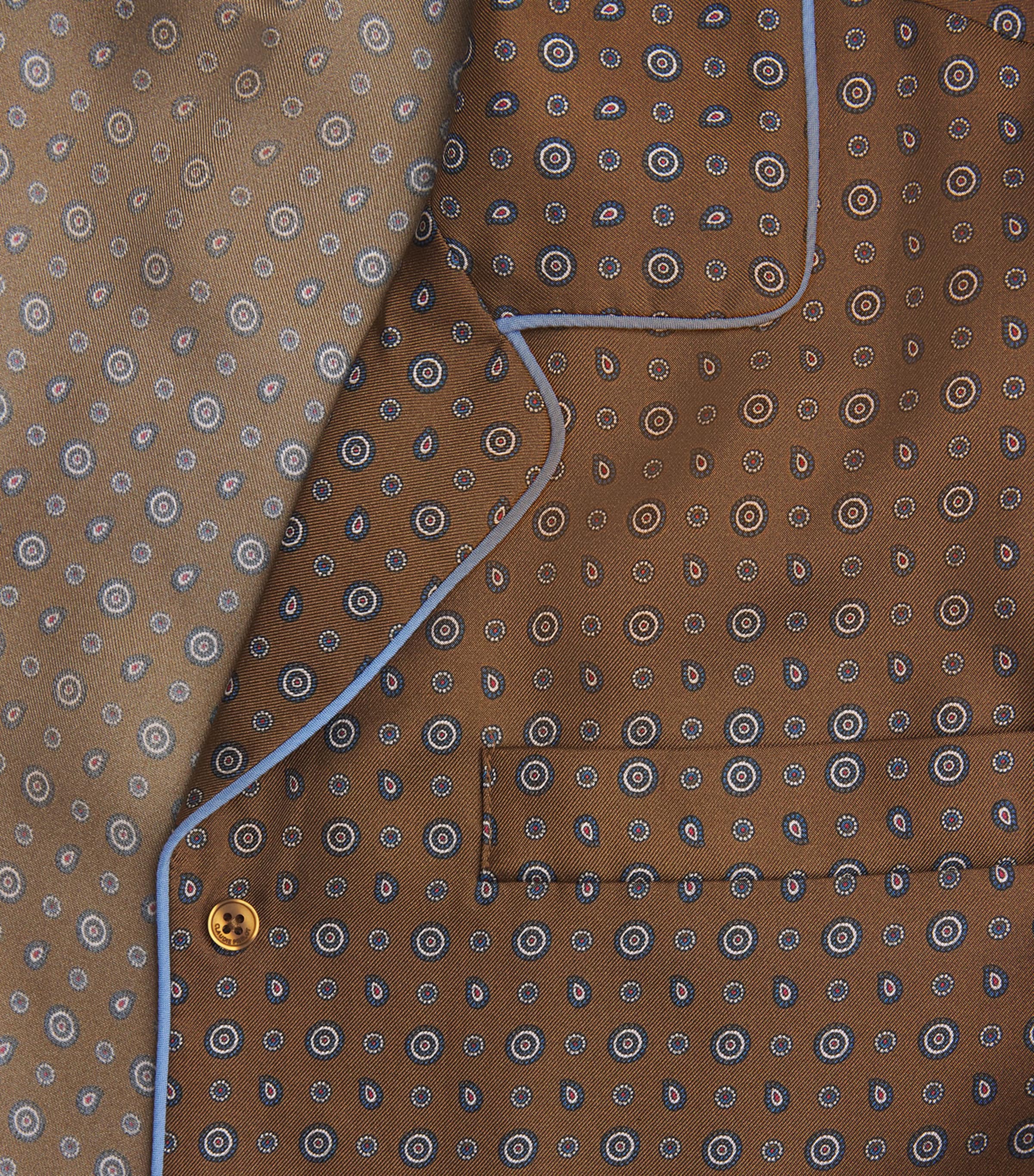 Silk Printed Pyjama Shirt BROWN TIE Image 5