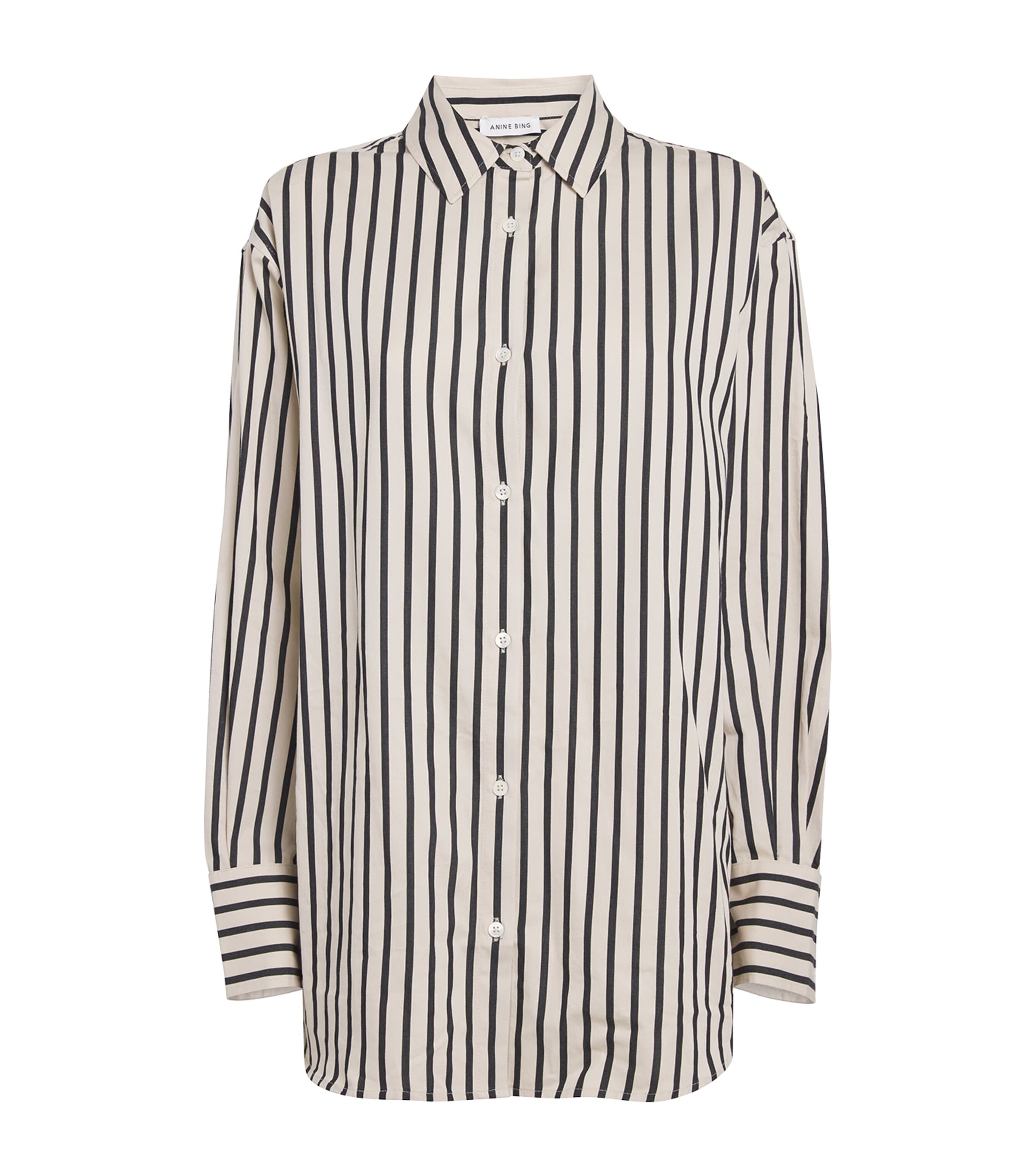 Shop Anine Bing Cotton Stripe Plaza Shirt