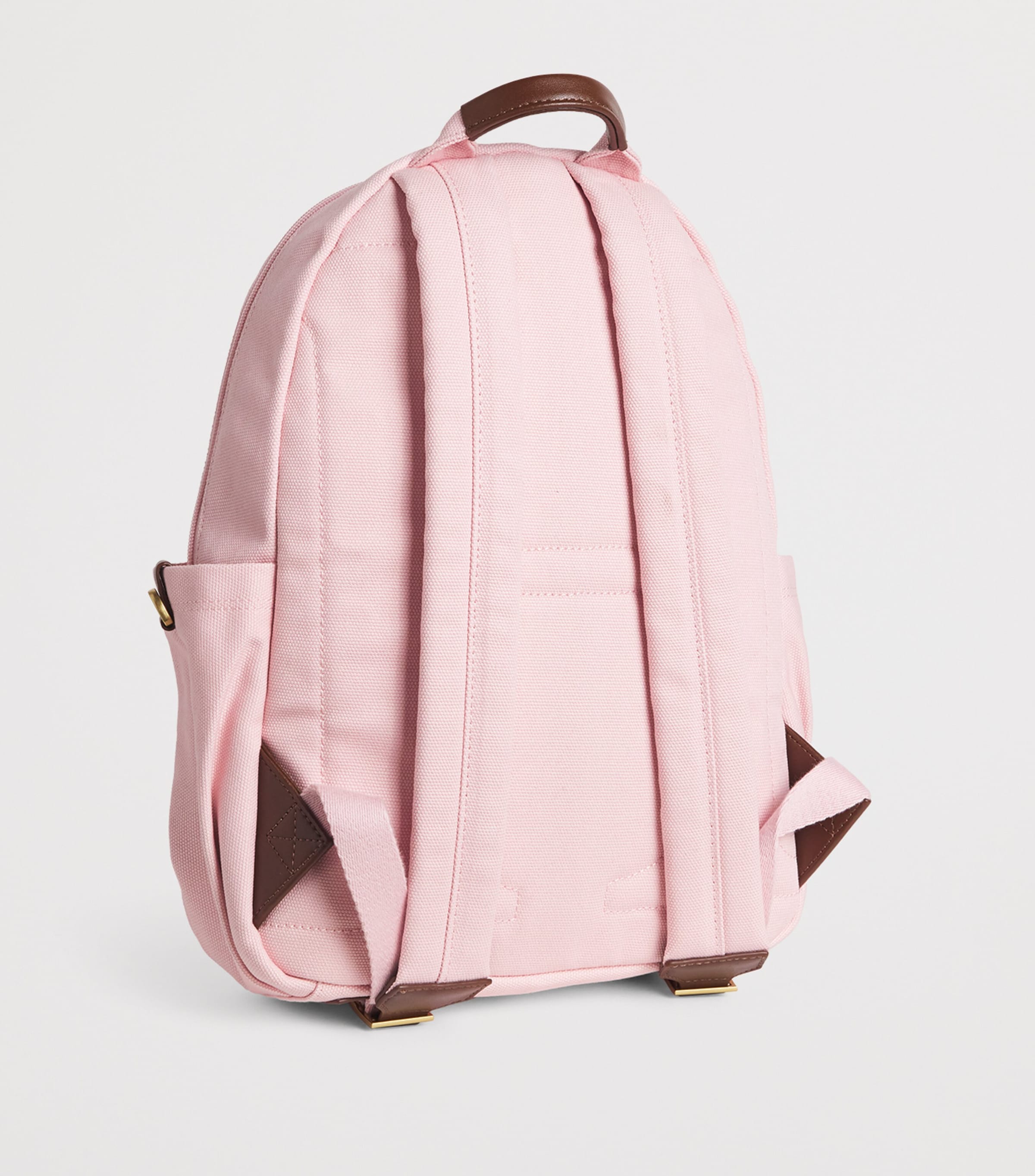 Cotton Embroidered Emblem Backpack PINK Image 2
