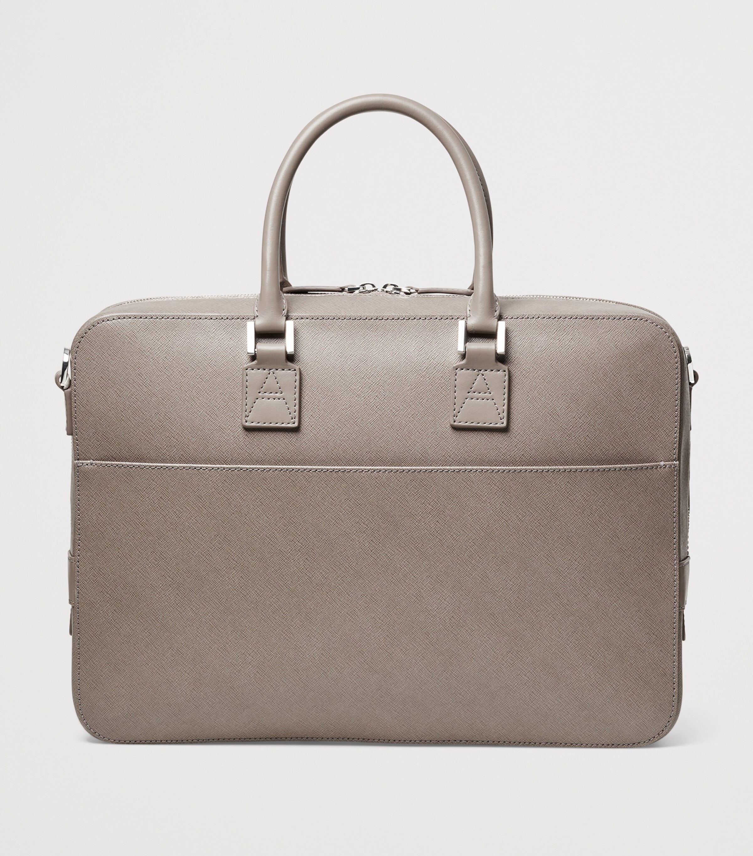 Aspinal Of London Leather Mount Street Laptop Briefcase Bag Warm Grey Image 3