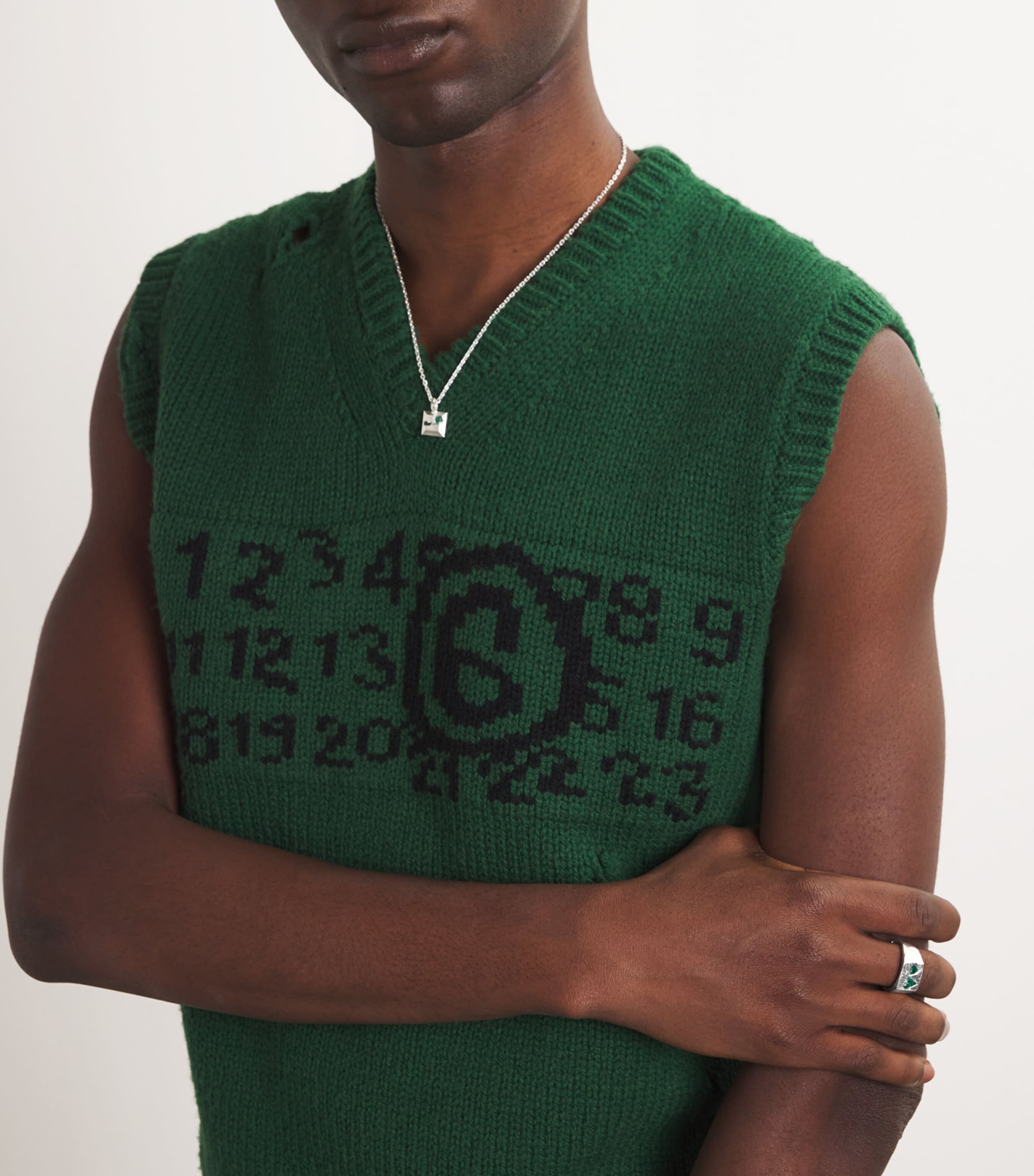 Sterling Silver and Emerald Signet Ring GREEN Image 4