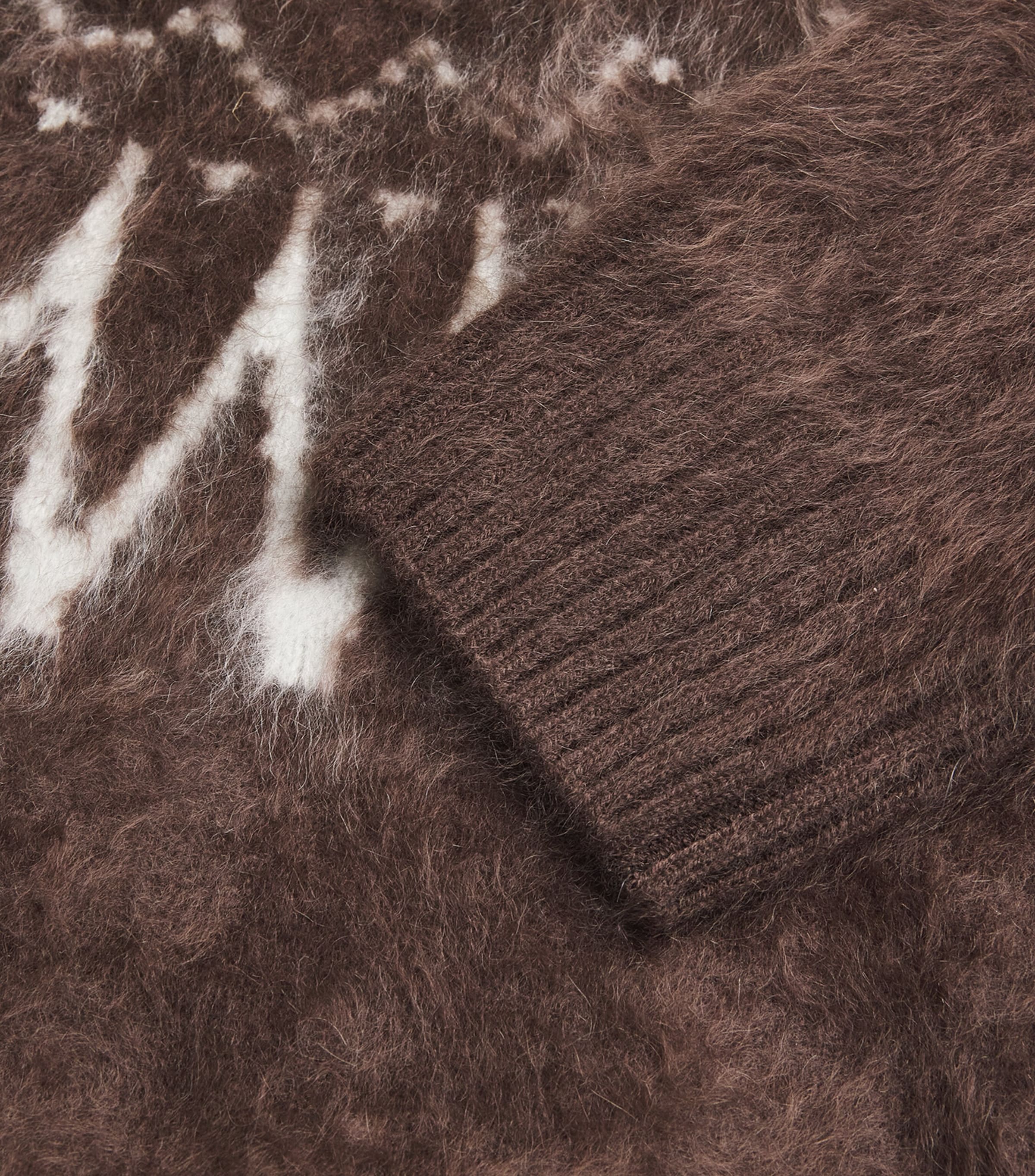 Soft Goat Womens Brushed Cashmere Fair Isle Sweater Mocha Image 6