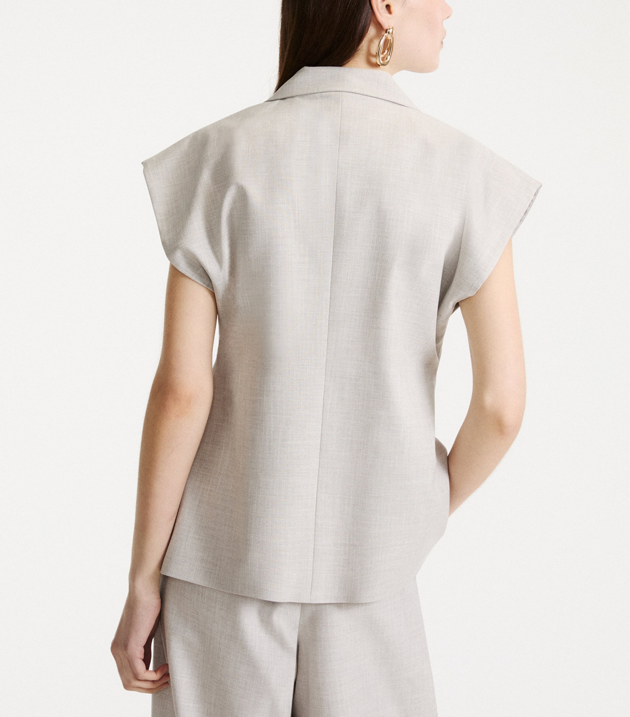 Marella Womens Kimono-Style Blazer Light Grey Image 3