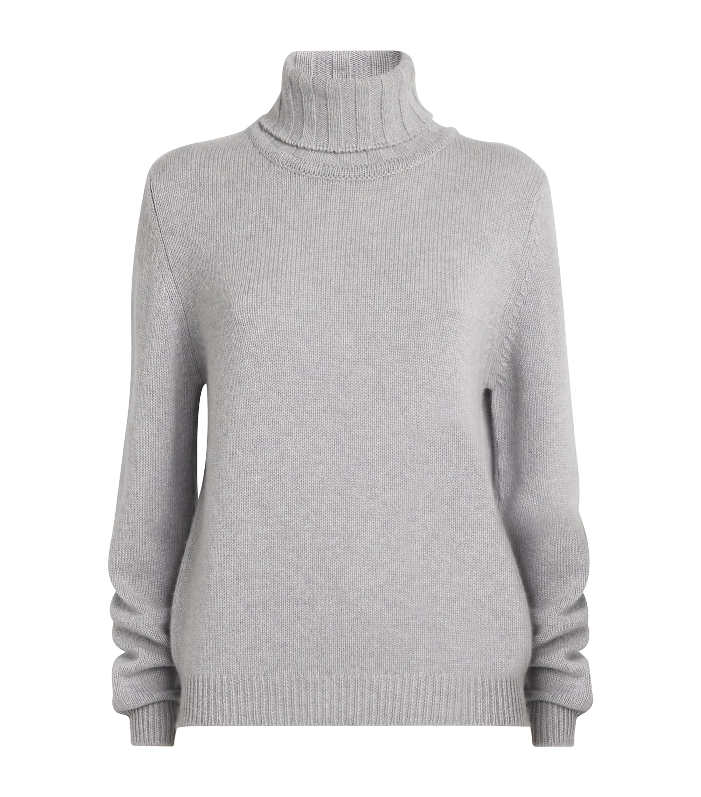 Shop Harrods Cashmere Rollneck Sweater In Grey