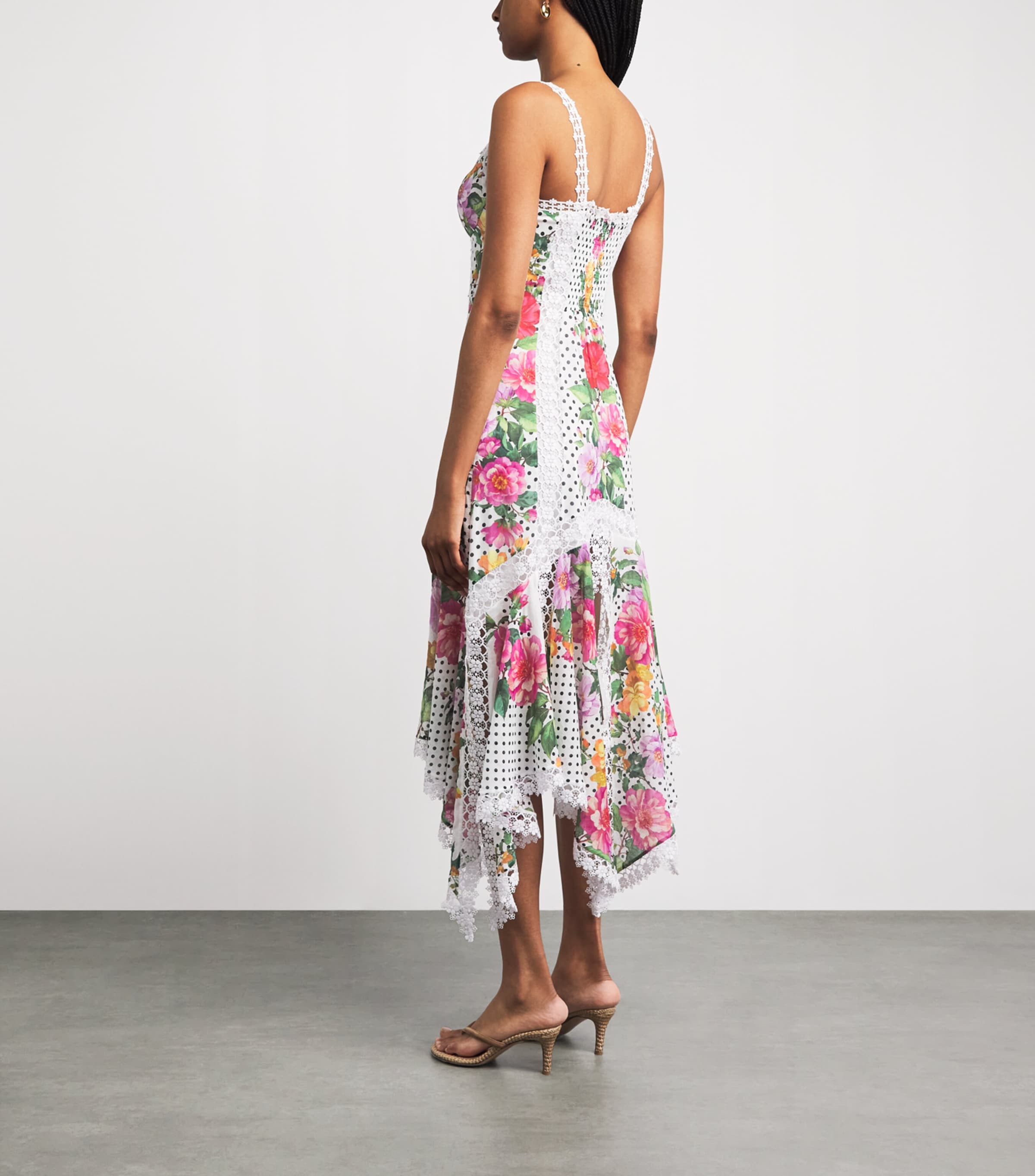 Charo Ruiz Ibiza Womens Floral Rosario Midi Dress White Dots Image 4