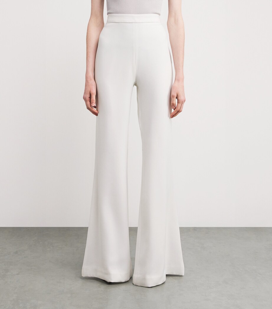 Flared High-Rise Tailored Trousers WHITE Image 3