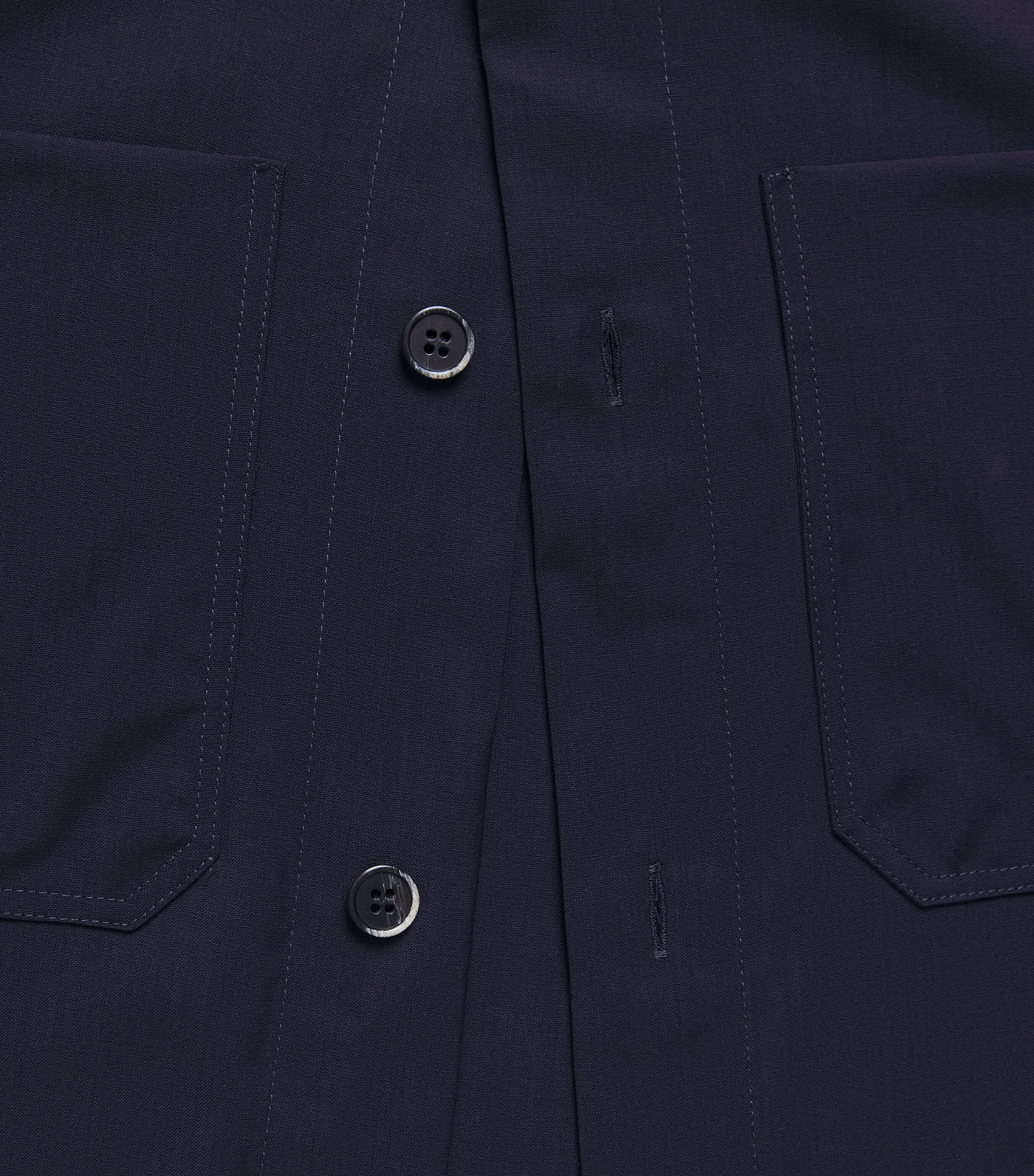 Barena Mens Tropical Wool Overshirt Navy Image 6