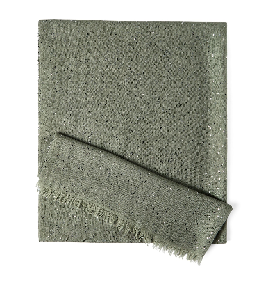 Brunello Cucinelli Cashmere-Silk Sequinned Scarf Image 1