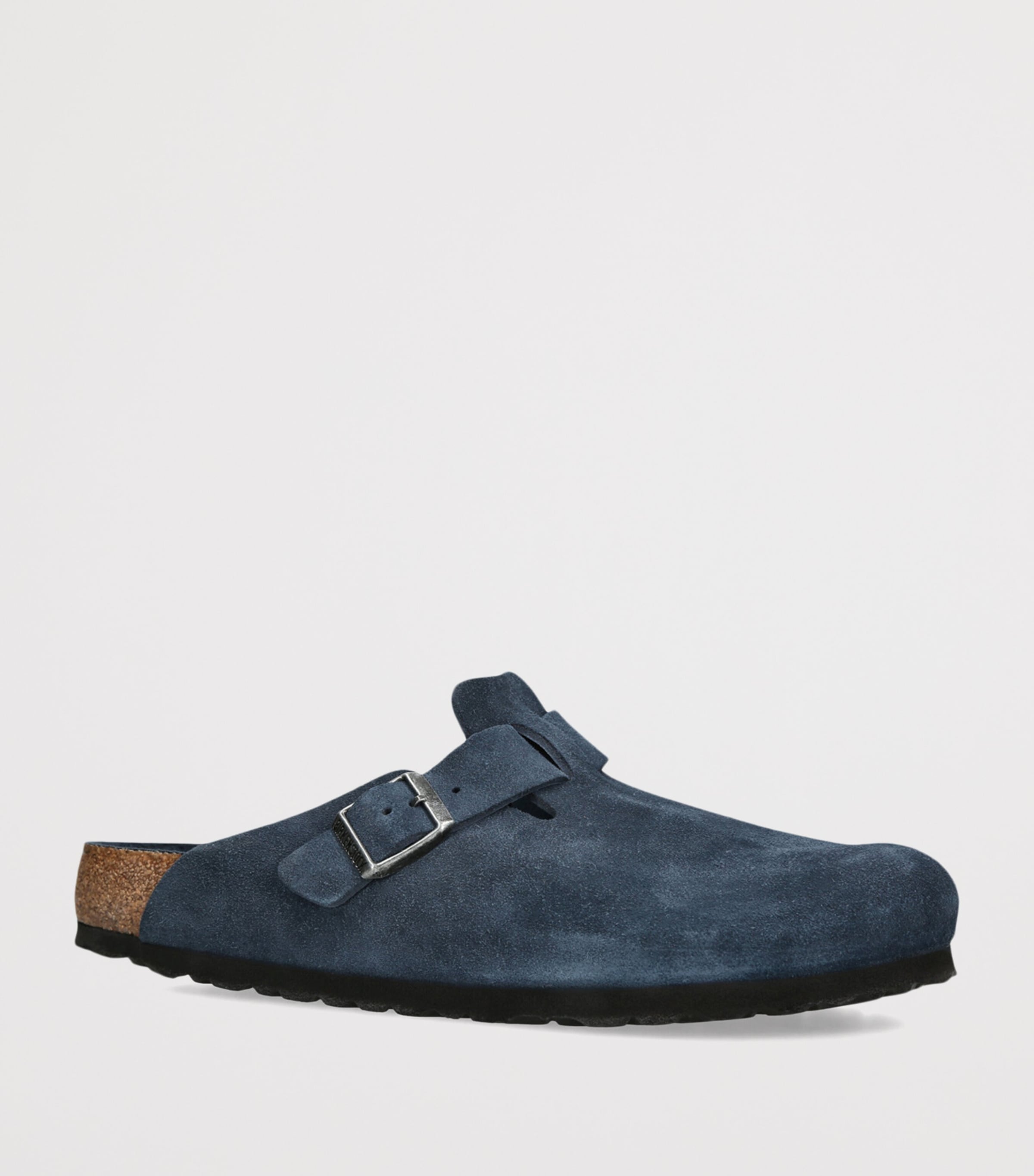 Birkenstock Suede Boston Clogs Navy Image 3