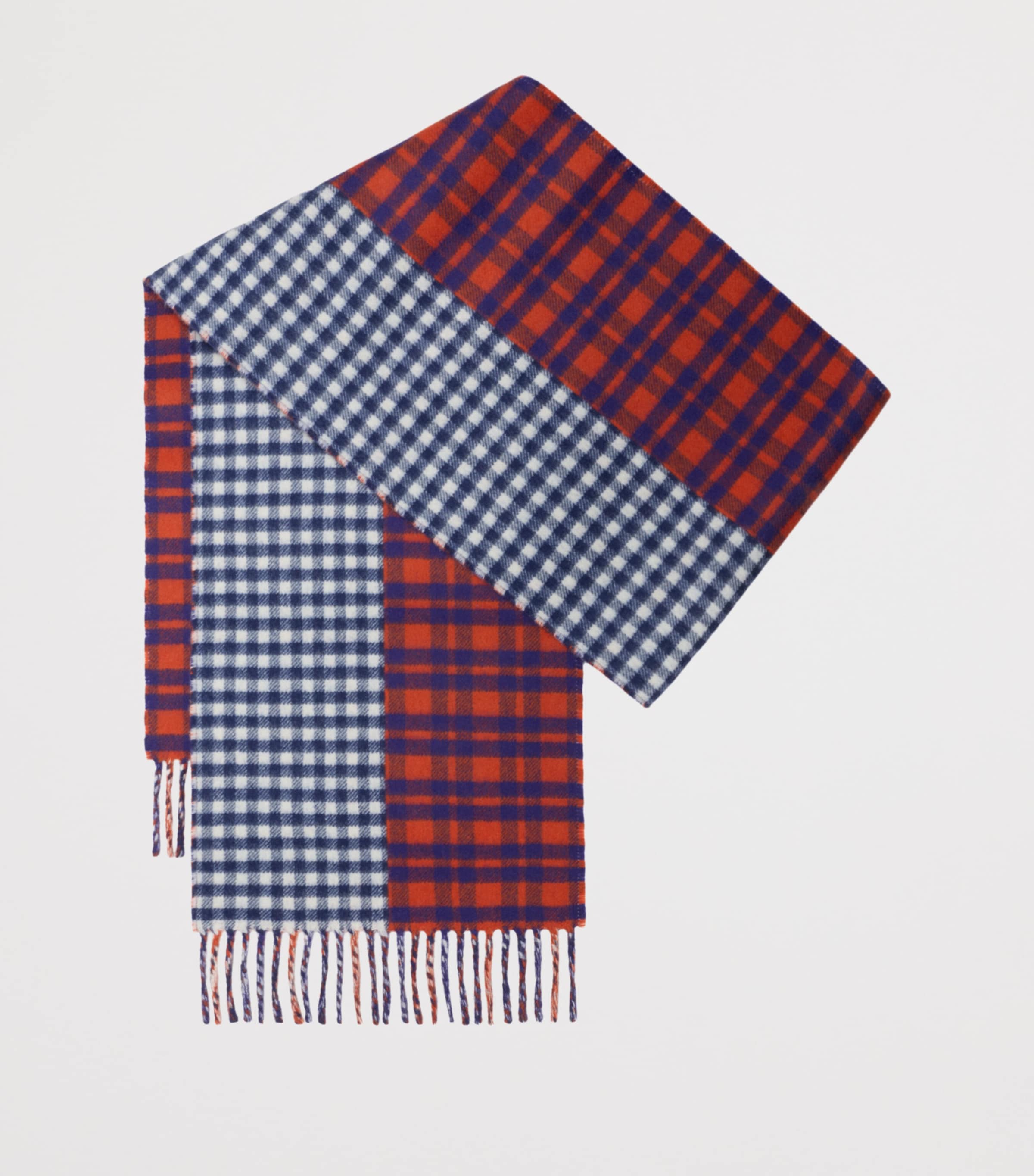 LOEWE x Cosima Von Bonin Wool-Cashmere Check Scarf Red/blue Image 3