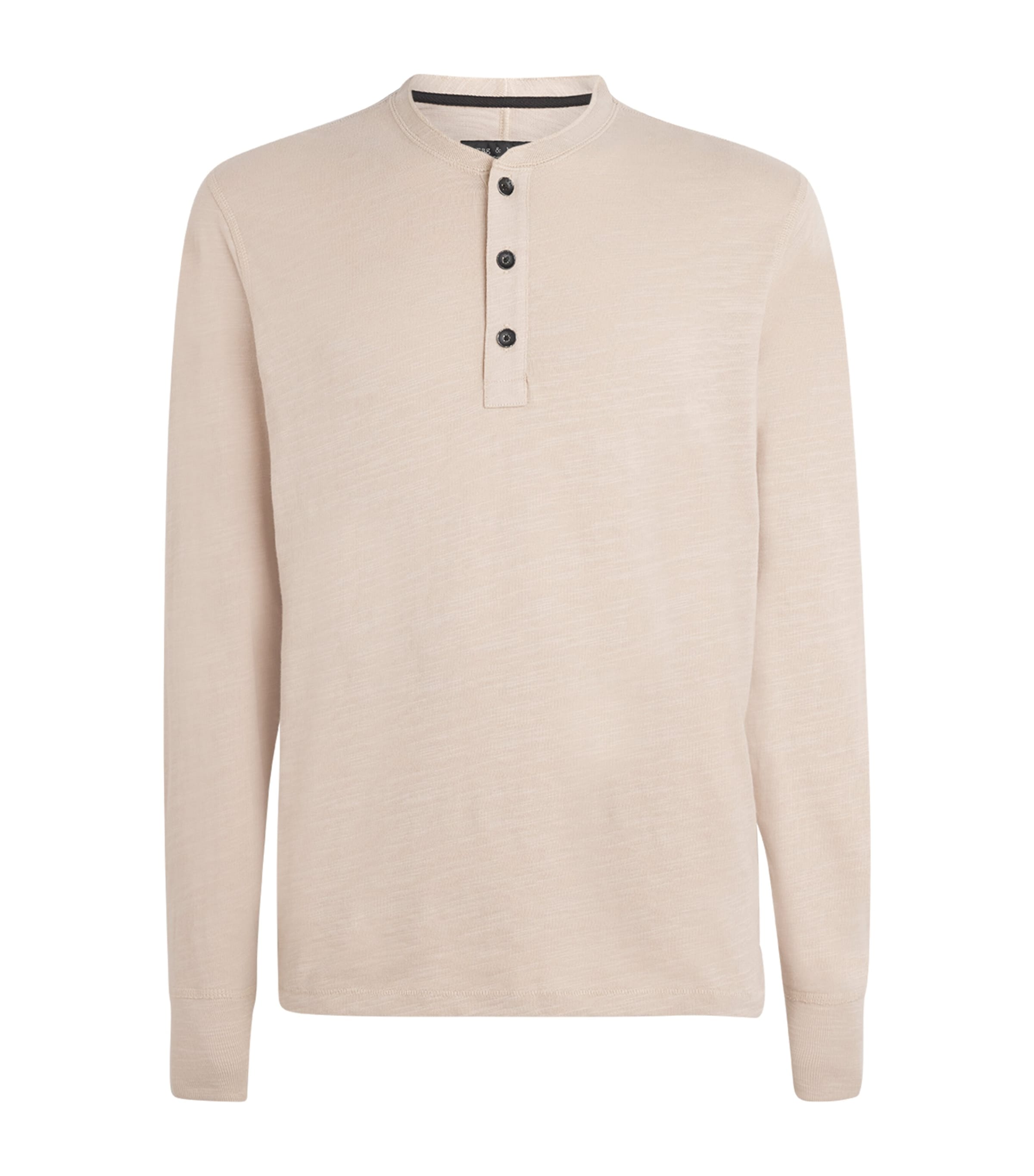 Rag & Bone Mens Cotton Classic Henley T-Shirt Dust Image 1