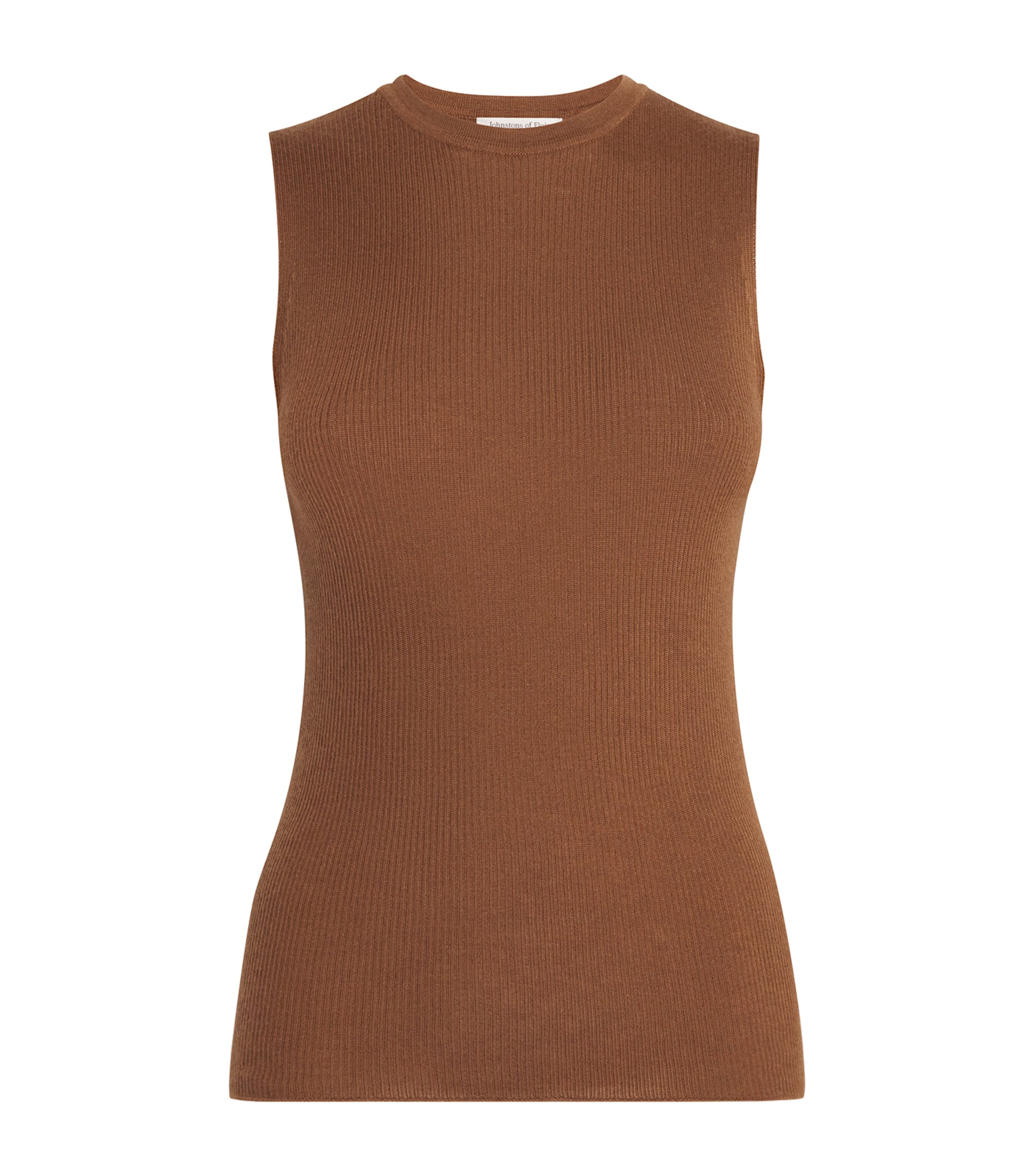 Johnstons Of Elgin Superfine Cashmere Tank Top In Brown