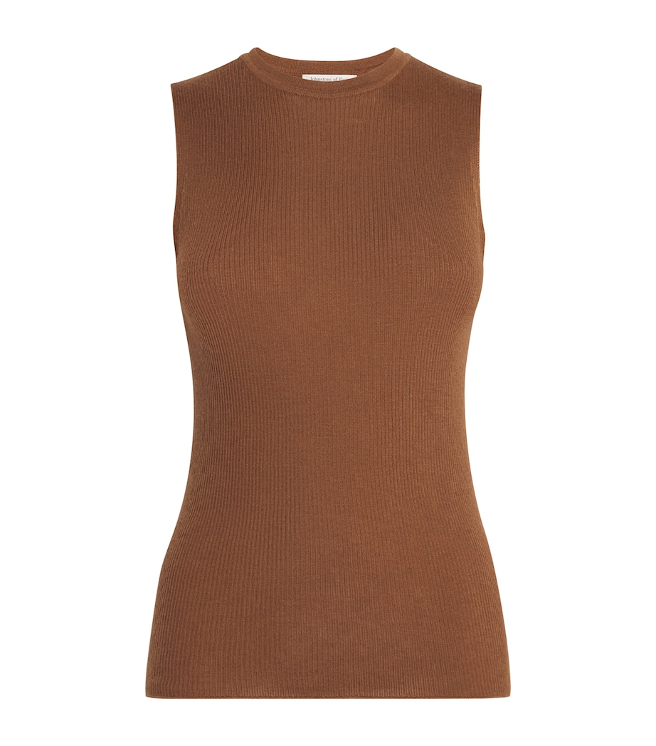 Superfine Cashmere Tank Top SB7300 DARK CAMEL Image 1