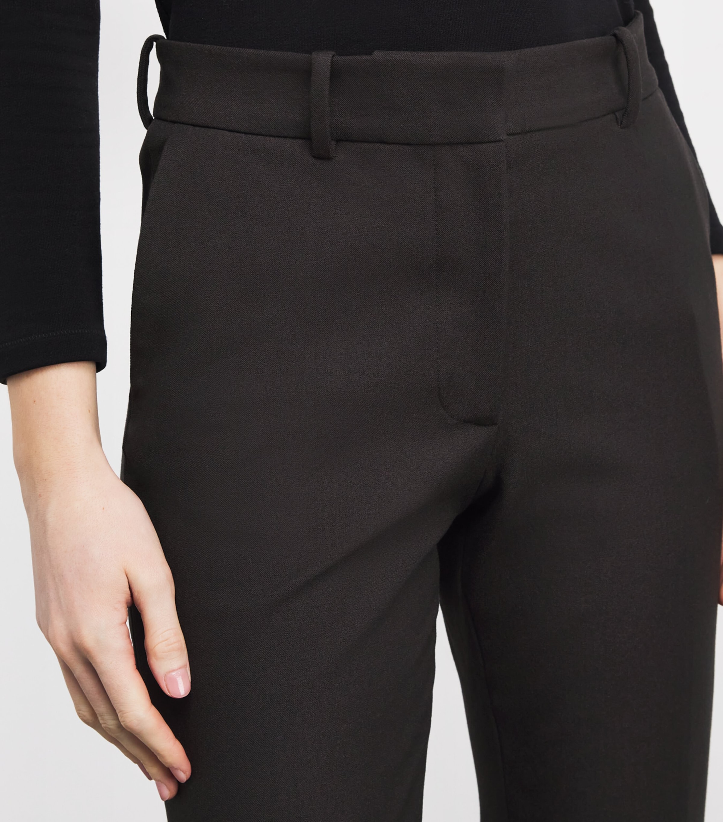 Joseph Womens Gabardine Coleman Slim Trousers Cocoa Image 6