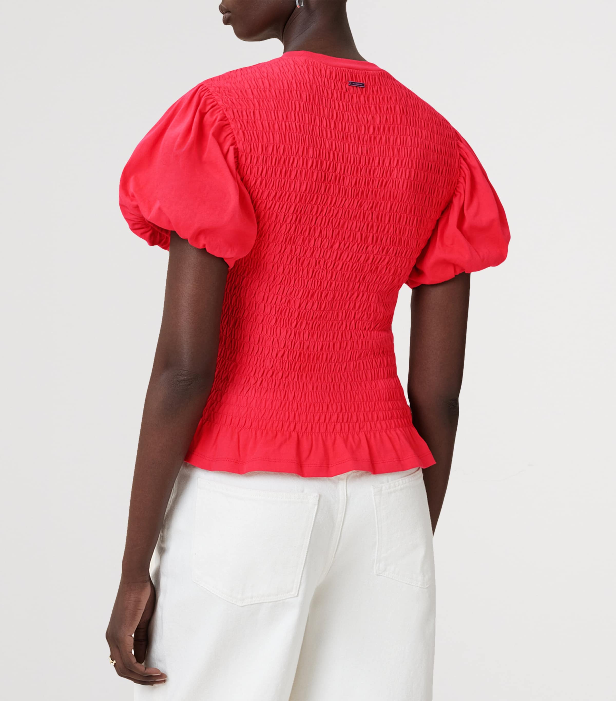 Smocked Dael Top CRIMSON RED Image 7