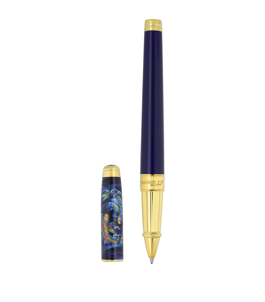 Koi Fish Eternity Rollerball Pen BLUE & GOLDEN Image 3