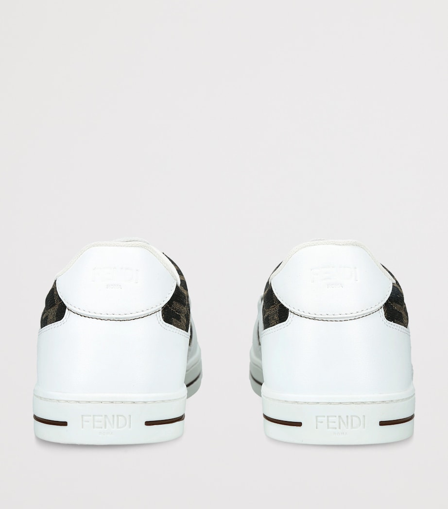 Fendi Kids Leather Logo Sneakers White/comb Image 2