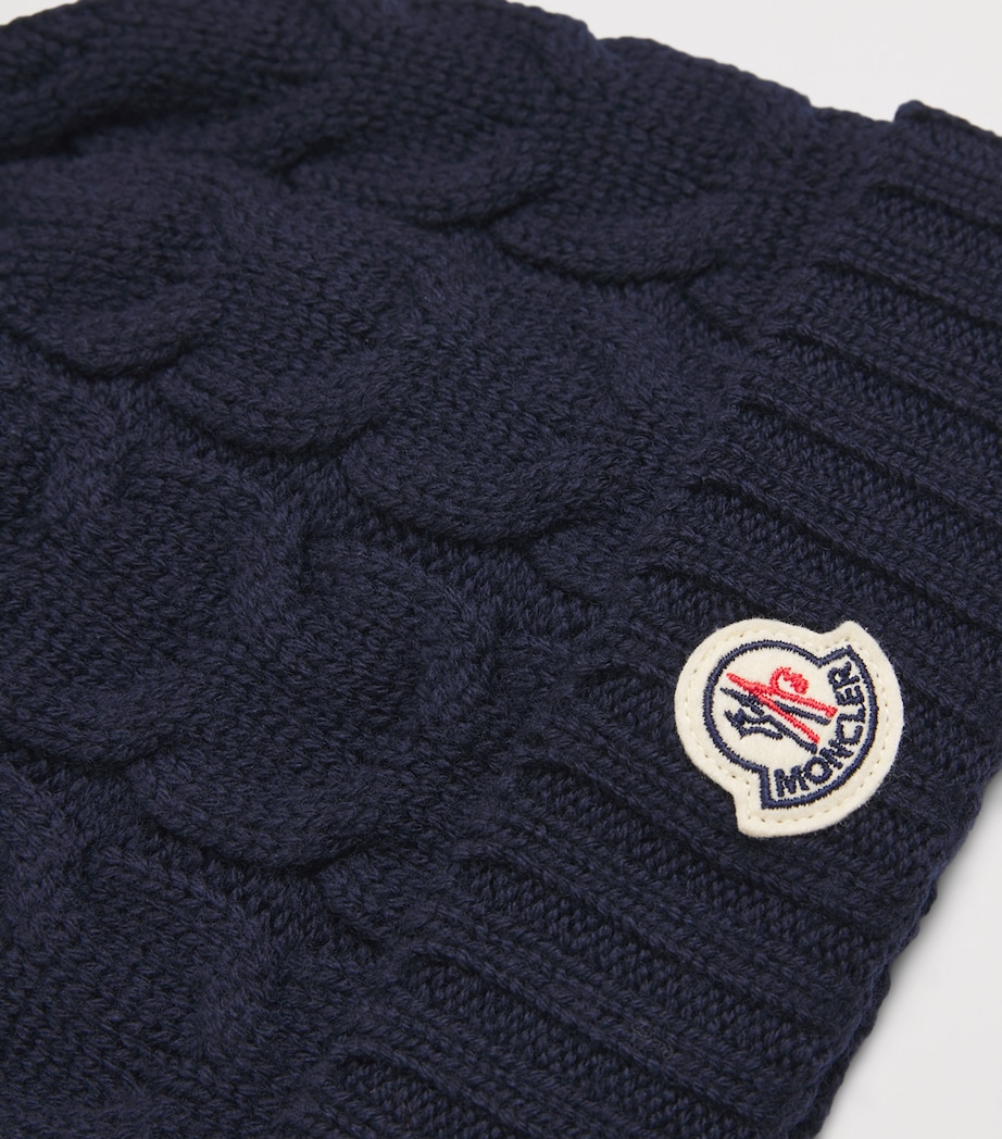 Virgin Wool Cable-Knit Beanie 778 Image 3